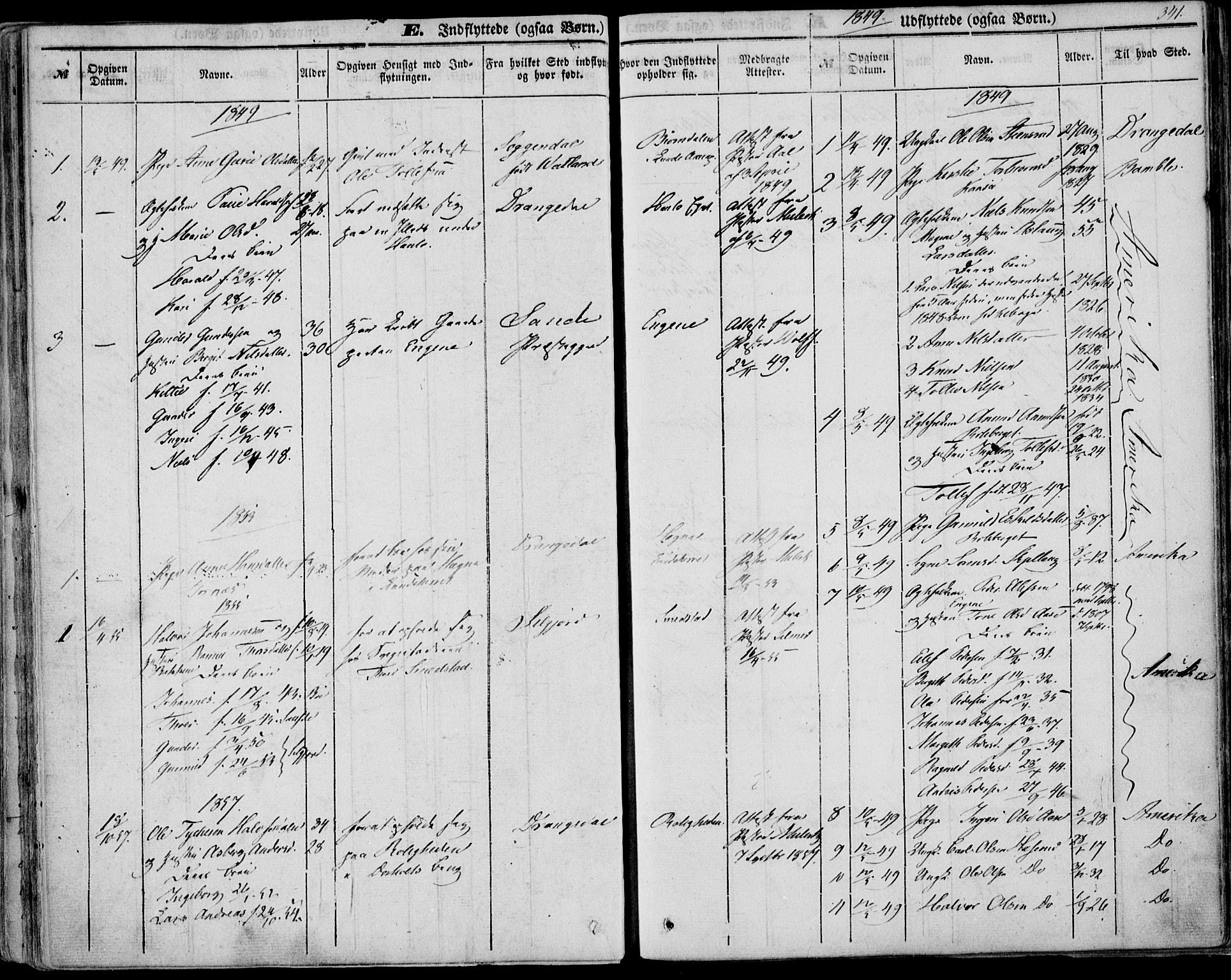 Bø kirkebøker, AV/SAKO-A-257/F/Fa/L0008: Parish register (official) no. 8, 1849-1861, p. 341