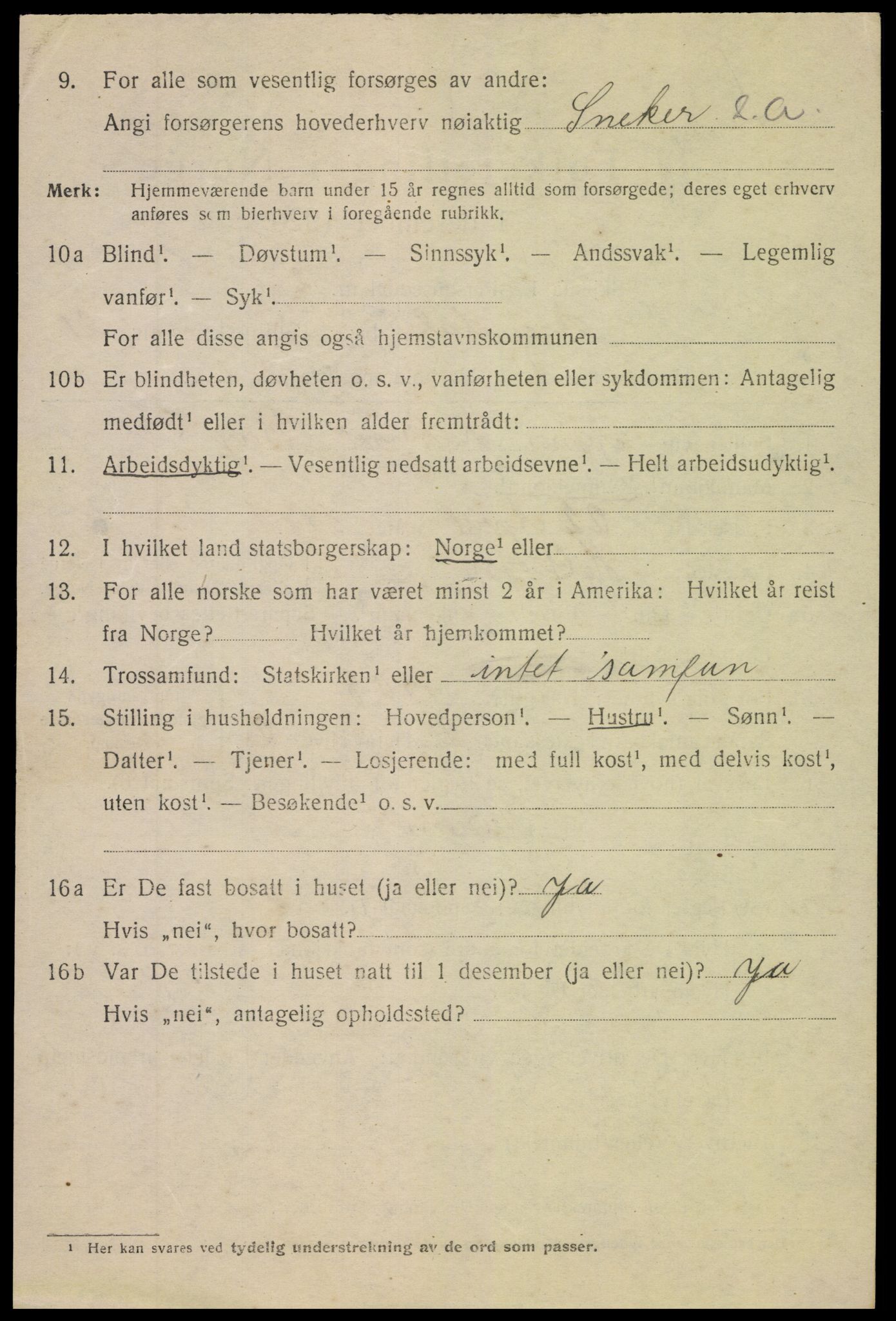 SAK, 1920 census for Arendal, 1920, p. 27511