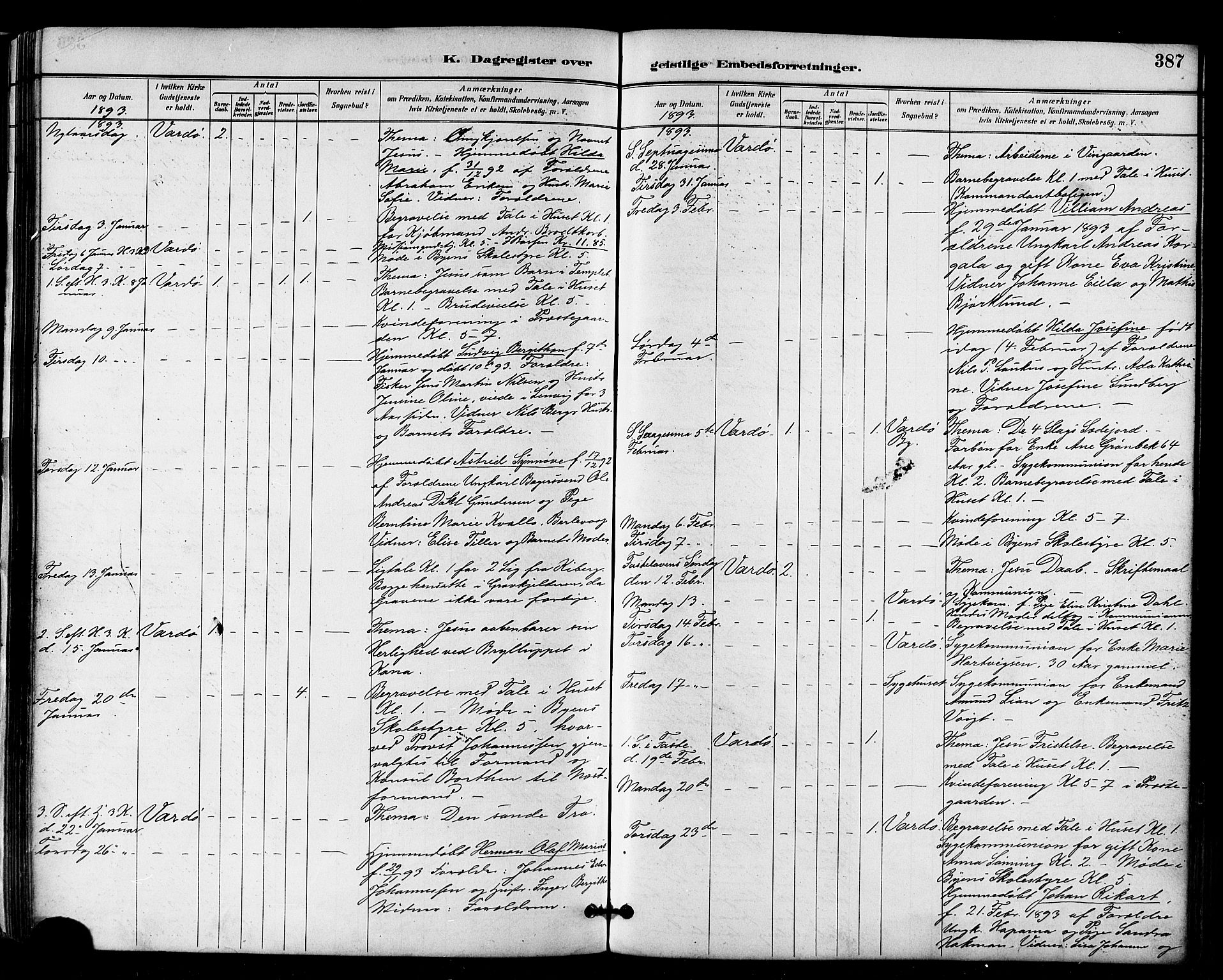 Vardø sokneprestkontor, AV/SATØ-S-1332/H/Ha/L0007kirke: Parish register (official) no. 7, 1886-1897, p. 387