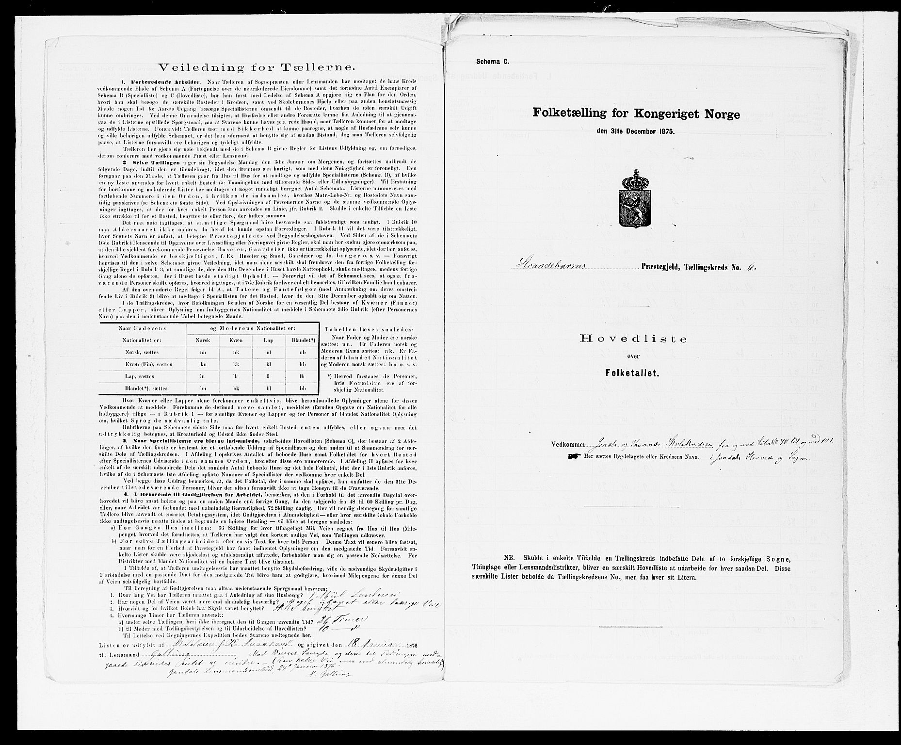 SAB, 1875 census for 1226P Strandebarm, 1875, p. 18