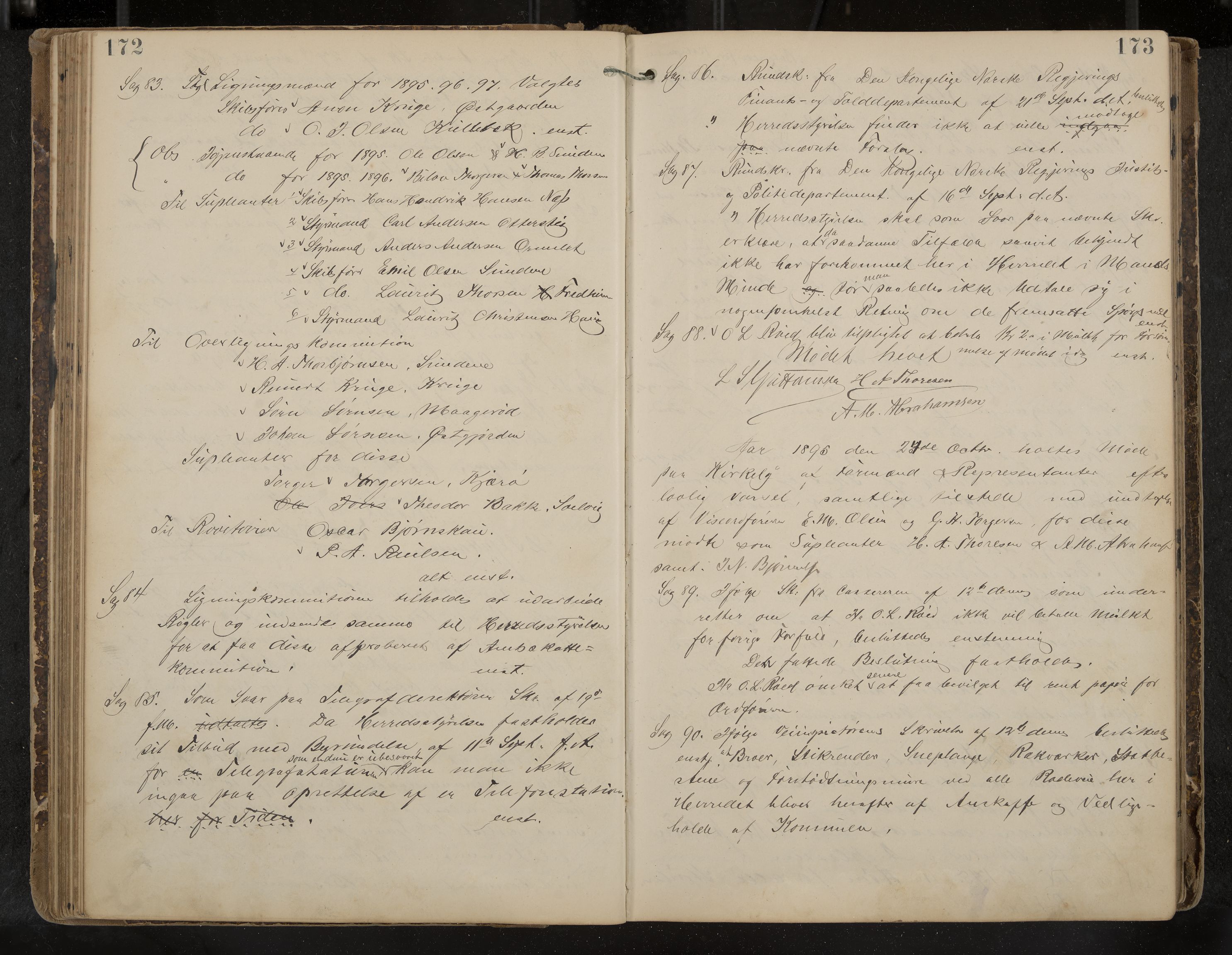 Tjøme formannskap og sentraladministrasjon, IKAK/0723021-1/A/L0003: Møtebok, 1886-1915, p. 172-173