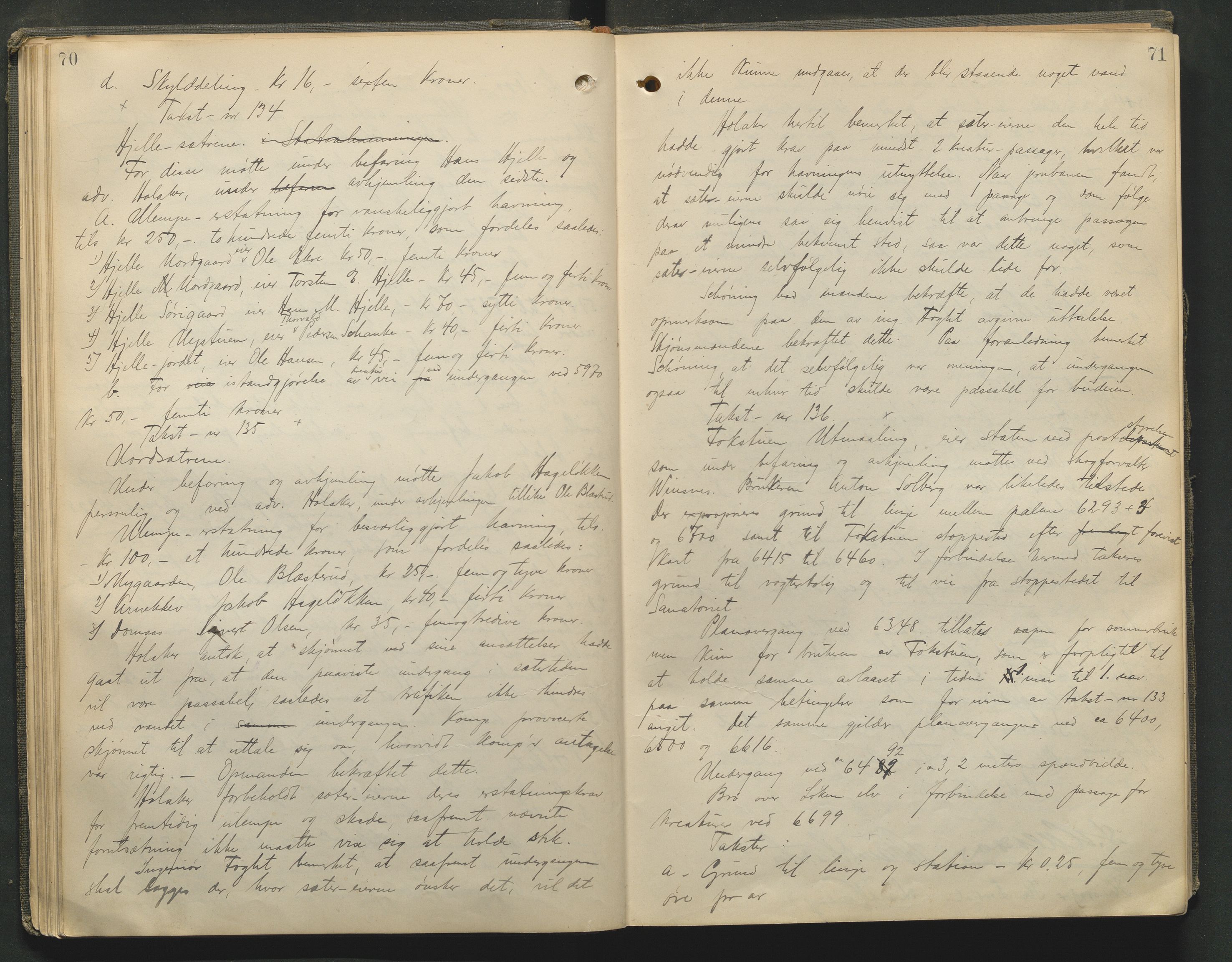 Nord-Gudbrandsdal tingrett, AV/SAH-TING-002/G/Gc/Gcb/L0009: Ekstrarettsprotokoll for åstedssaker, 1910-1913, p. 70-71