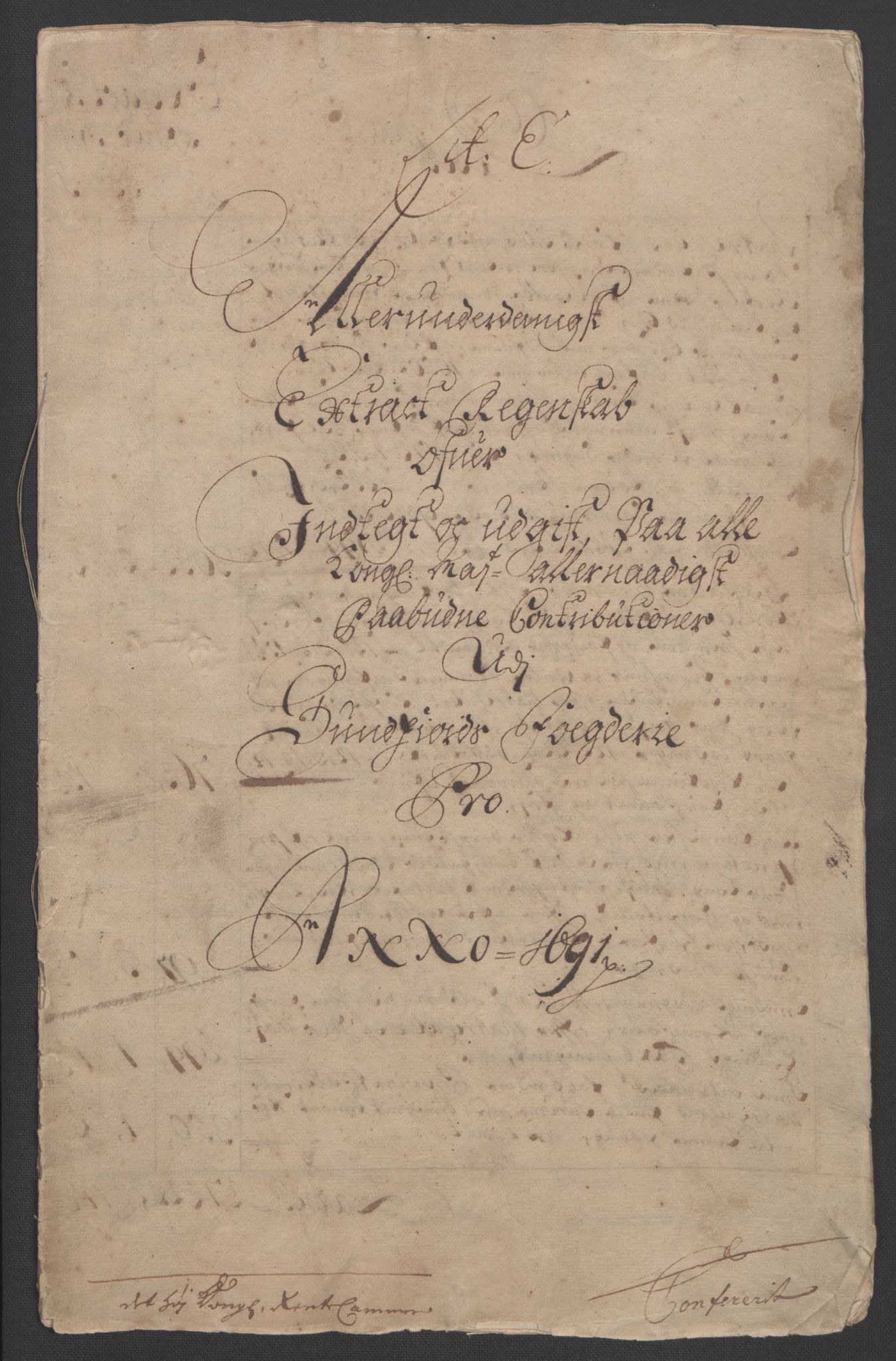 Rentekammeret inntil 1814, Reviderte regnskaper, Fogderegnskap, RA/EA-4092/R53/L3420: Fogderegnskap Sunn- og Nordfjord, 1691-1692, p. 5