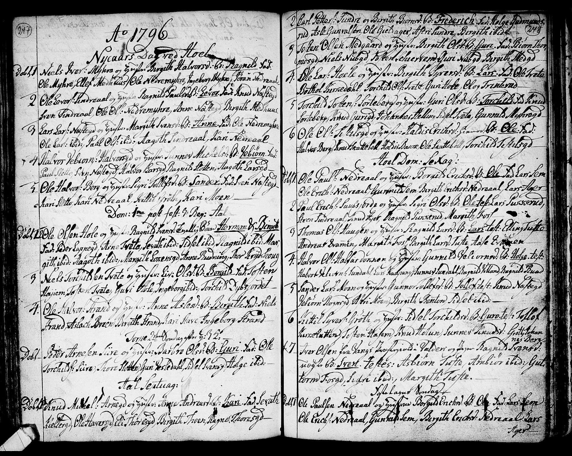 Ål kirkebøker, SAKO/A-249/F/Fa/L0002: Parish register (official) no. I 2, 1771-1806, p. 247-248