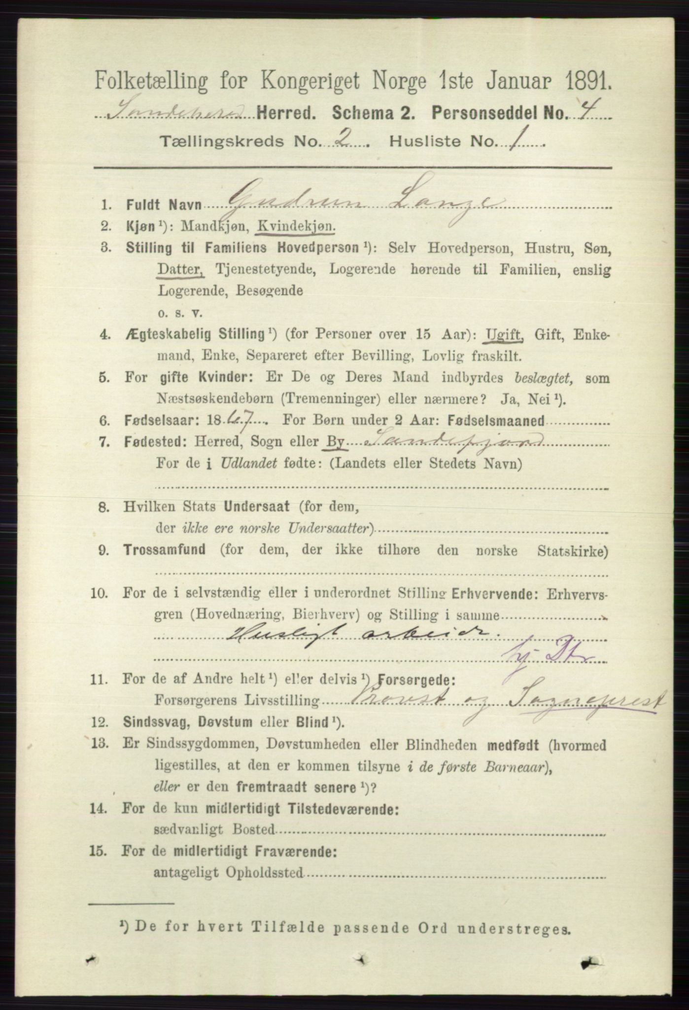 RA, 1891 census for 0724 Sandeherred, 1891, p. 994