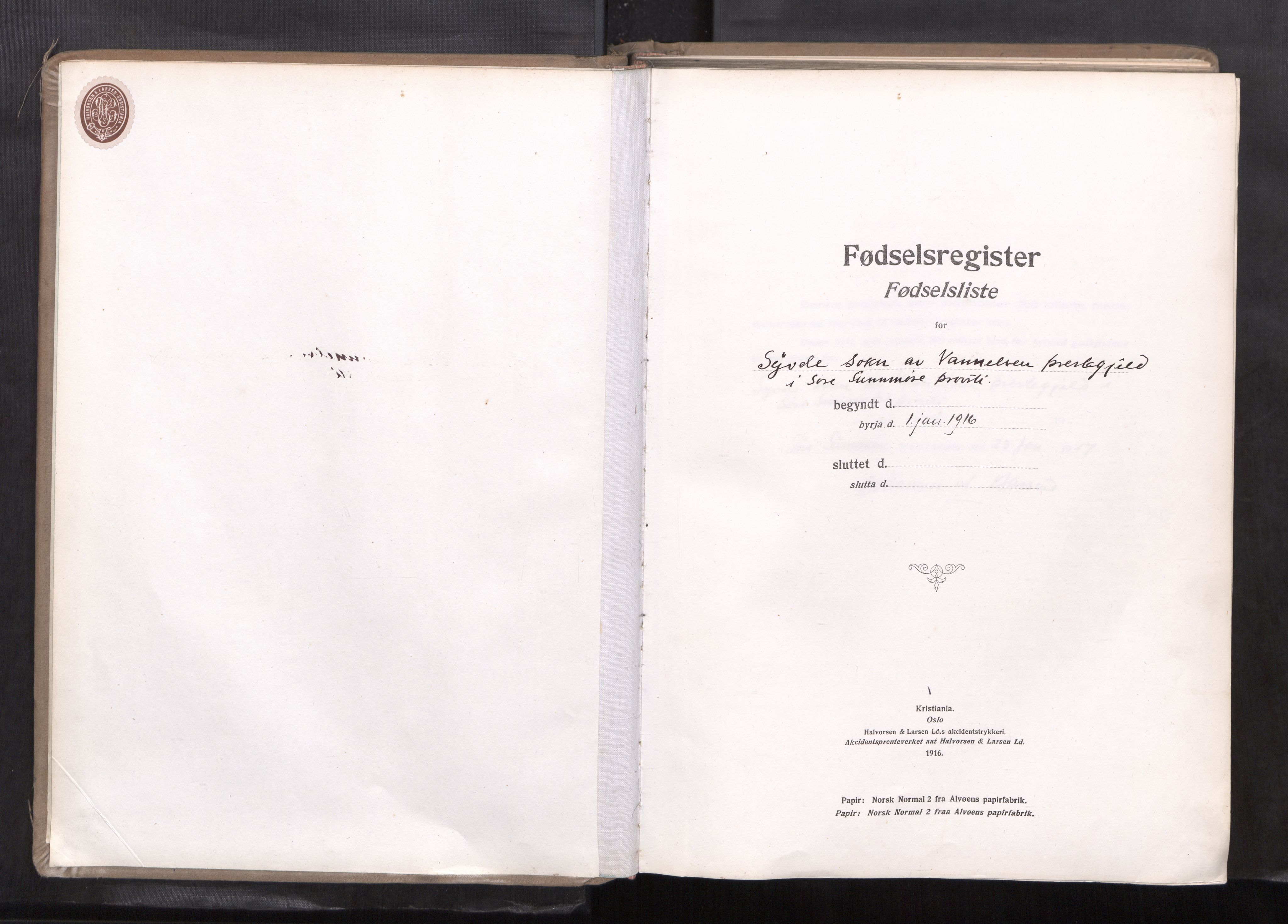 Ministerialprotokoller, klokkerbøker og fødselsregistre - Møre og Romsdal, AV/SAT-A-1454/502/L0031: Birth register no. 502---, 1916-1968