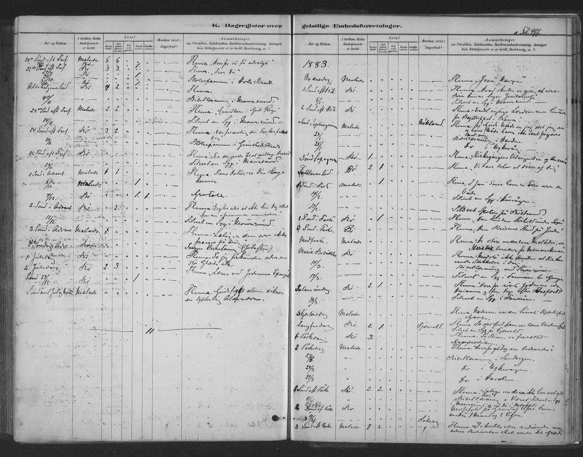 Ministerialprotokoller, klokkerbøker og fødselsregistre - Nordland, AV/SAT-A-1459/891/L1302: Parish register (official) no. 891A07, 1878-1895, p. 477