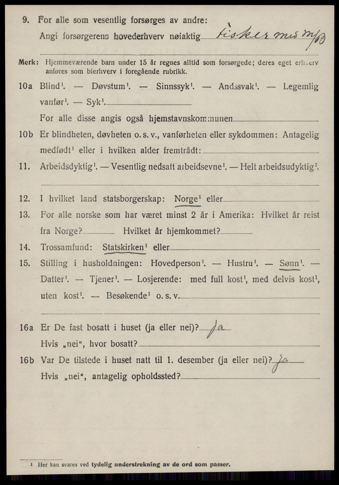 SAT, 1920 census for Ulstein, 1920, p. 5351