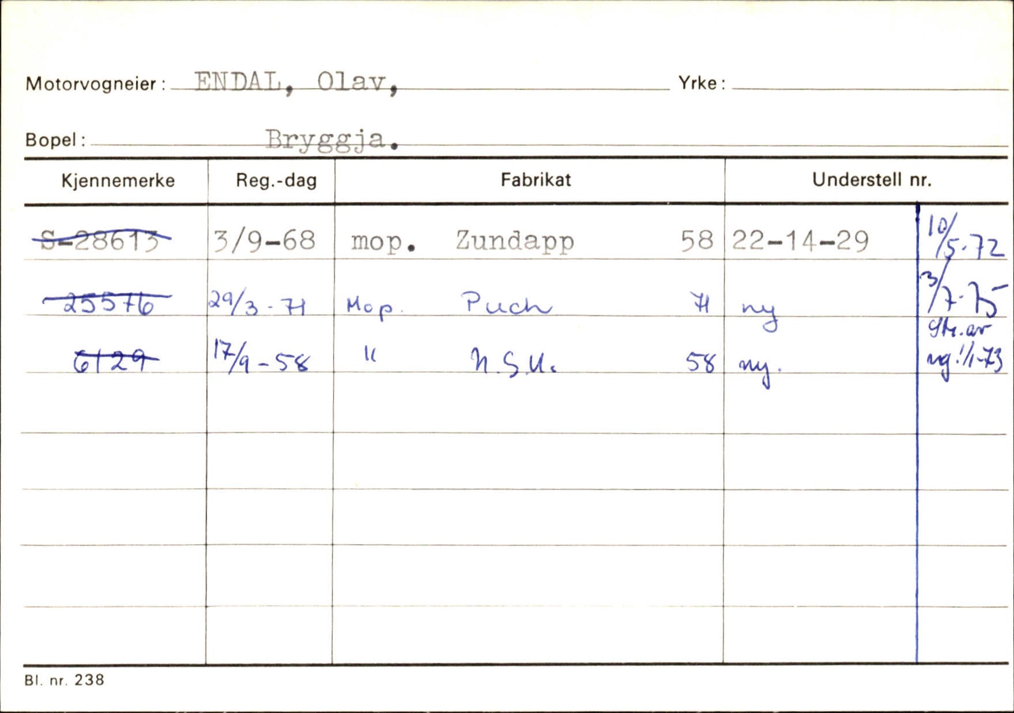 Statens vegvesen, Sogn og Fjordane vegkontor, AV/SAB-A-5301/4/F/L0144: Registerkort Vågsøy A-R, 1945-1975, p. 463