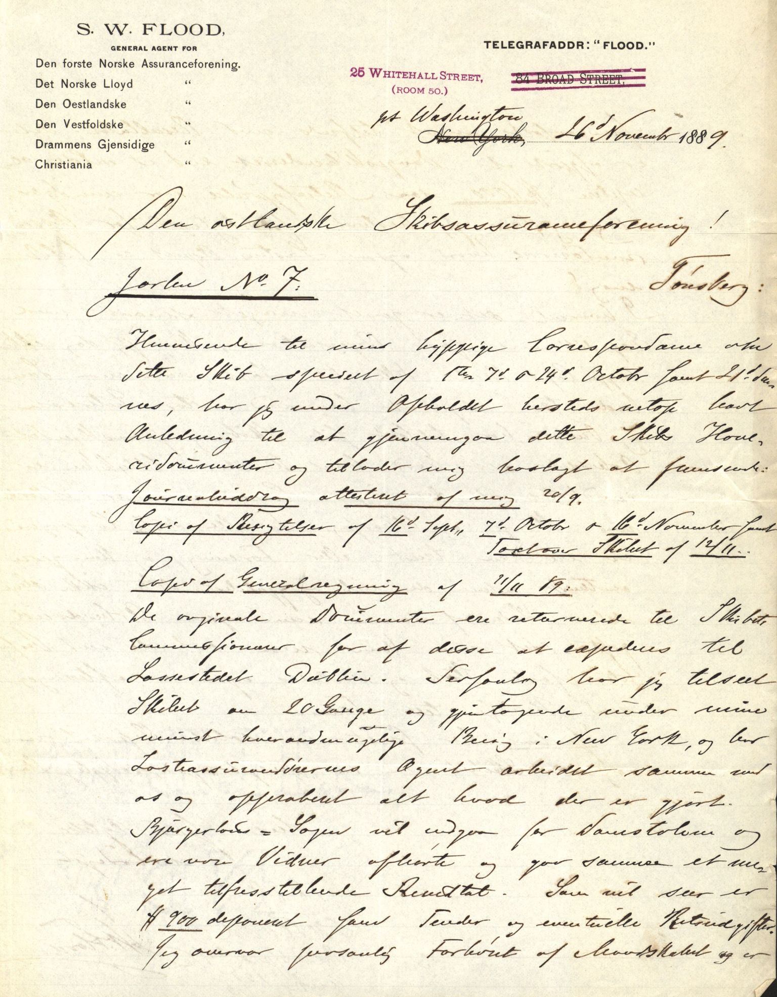 Pa 63 - Østlandske skibsassuranceforening, VEMU/A-1079/G/Ga/L0023/0012: Havaridokumenter / Columbus, Christiane Sophie, Marie, Jarlen, Kong Carl XV, 1889, p. 94