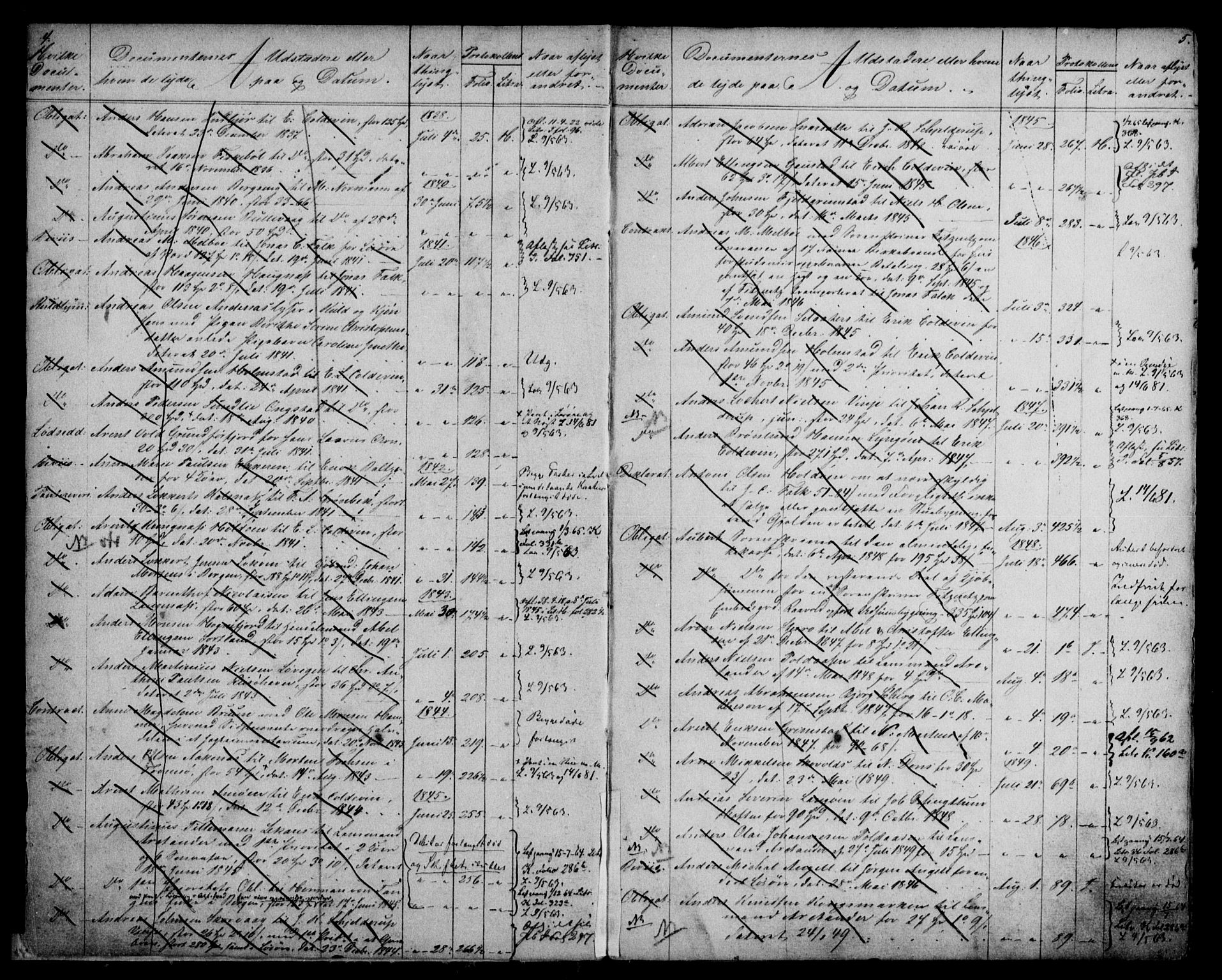 Vesterålen sorenskriveri, SAT/A-4180/1/2/2B/L0002: Mortgage register no. 2, 1820-1882, p. 4-5