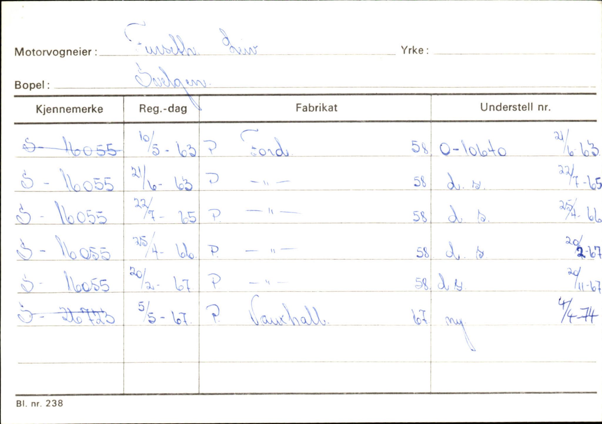 Statens vegvesen, Sogn og Fjordane vegkontor, AV/SAB-A-5301/4/F/L0133: Eigarregister Bremanger A-Å. Gaular A-H, 1945-1975, p. 421