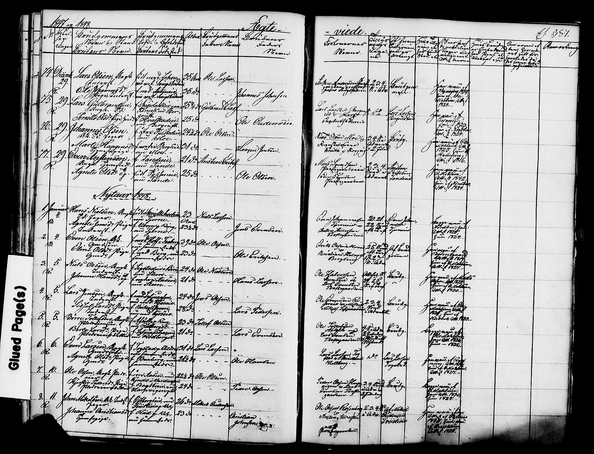 Ringsaker prestekontor, SAH/PREST-014/K/Ka/L0008: Parish register (official) no. 8, 1837-1850, p. 387