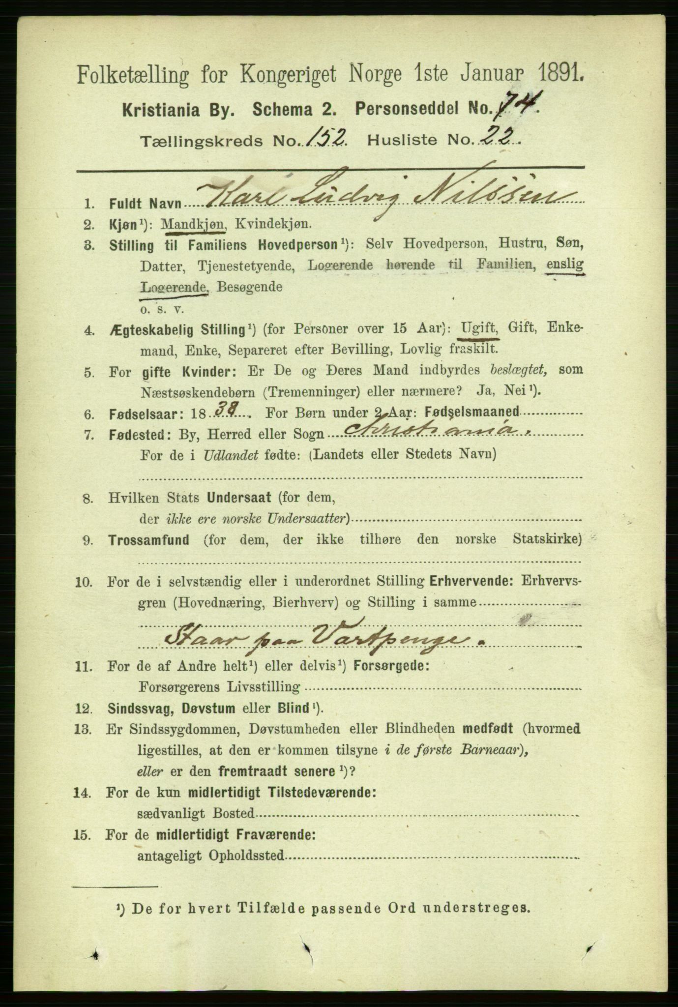 RA, 1891 census for 0301 Kristiania, 1891, p. 85916