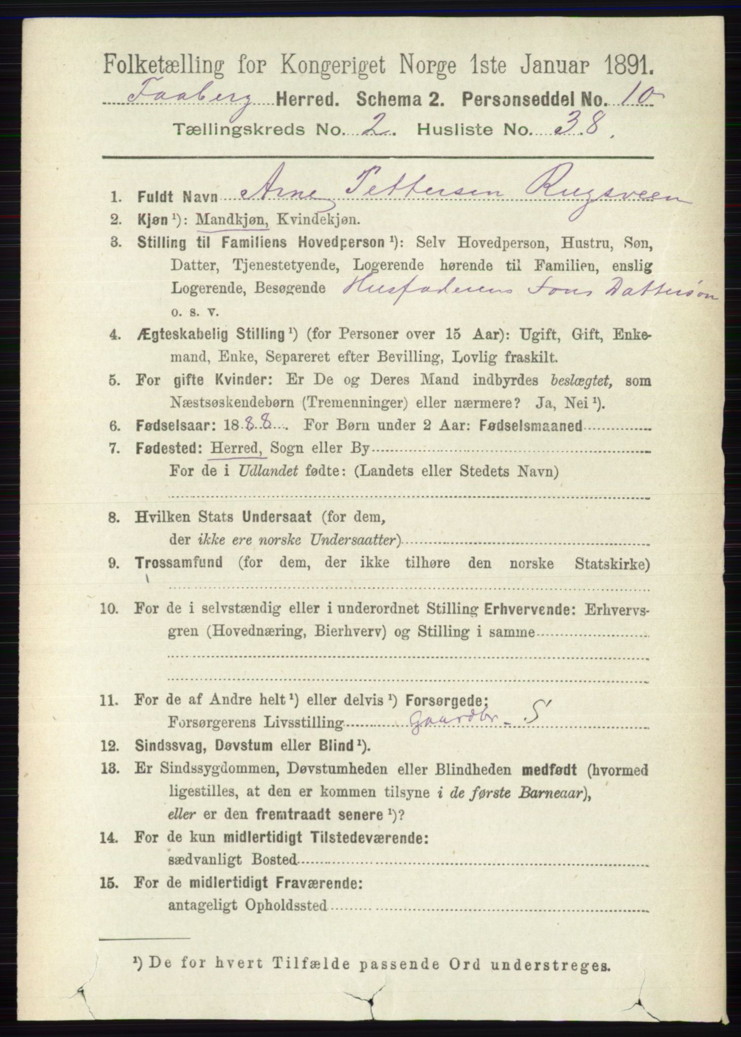 RA, 1891 census for 0524 Fåberg, 1891, p. 792