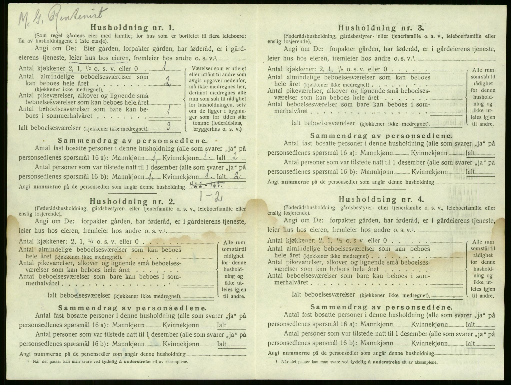 SAKO, 1920 census for Sem, 1920, p. 1643