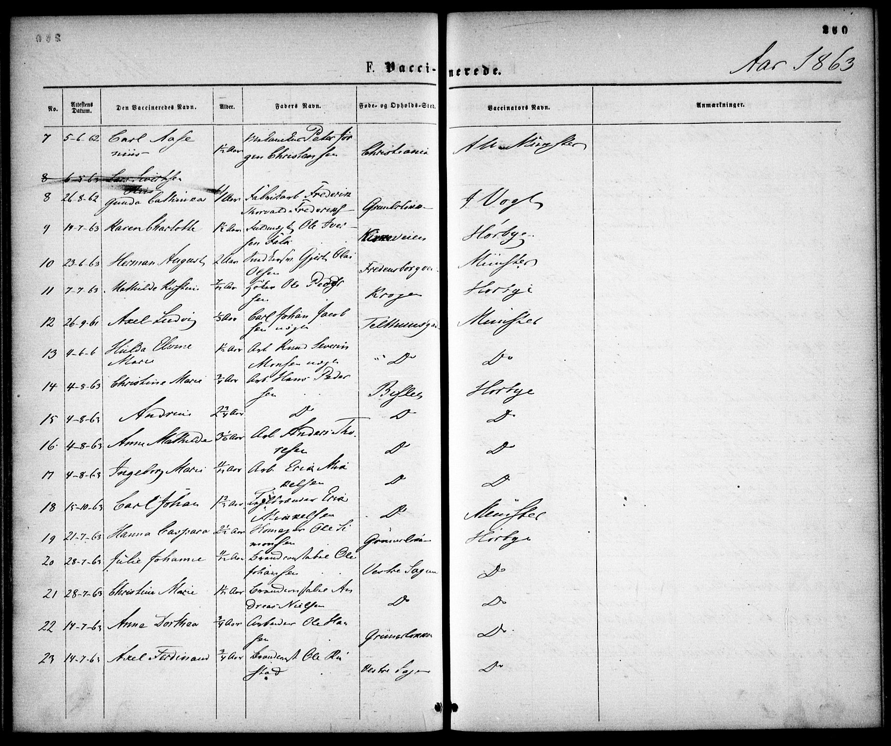 Gamle Aker prestekontor Kirkebøker, AV/SAO-A-10617a/F/L0001: Parish register (official) no. 1, 1861-1865, p. 260