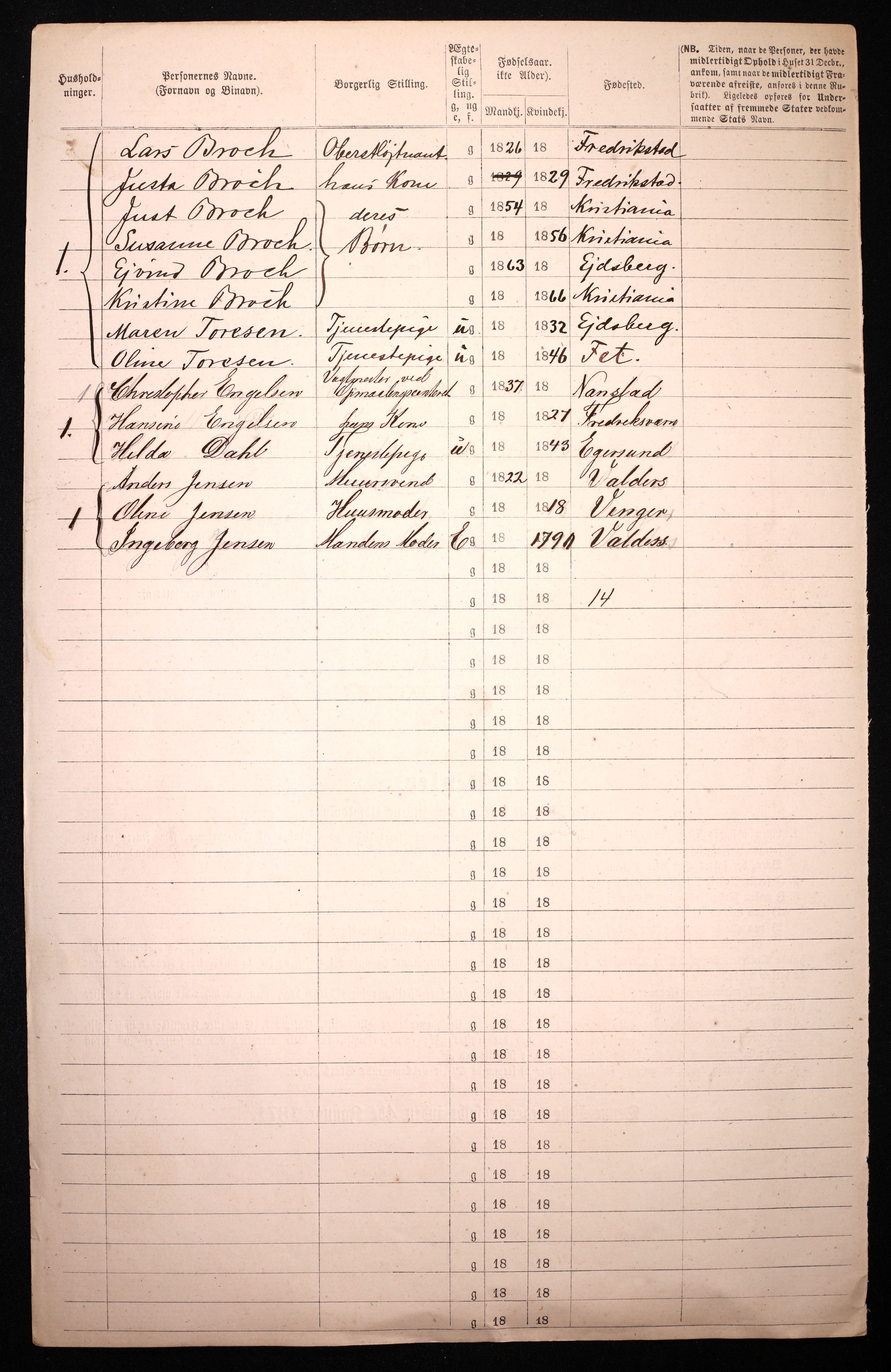 RA, 1870 census for 0301 Kristiania, 1870, p. 575