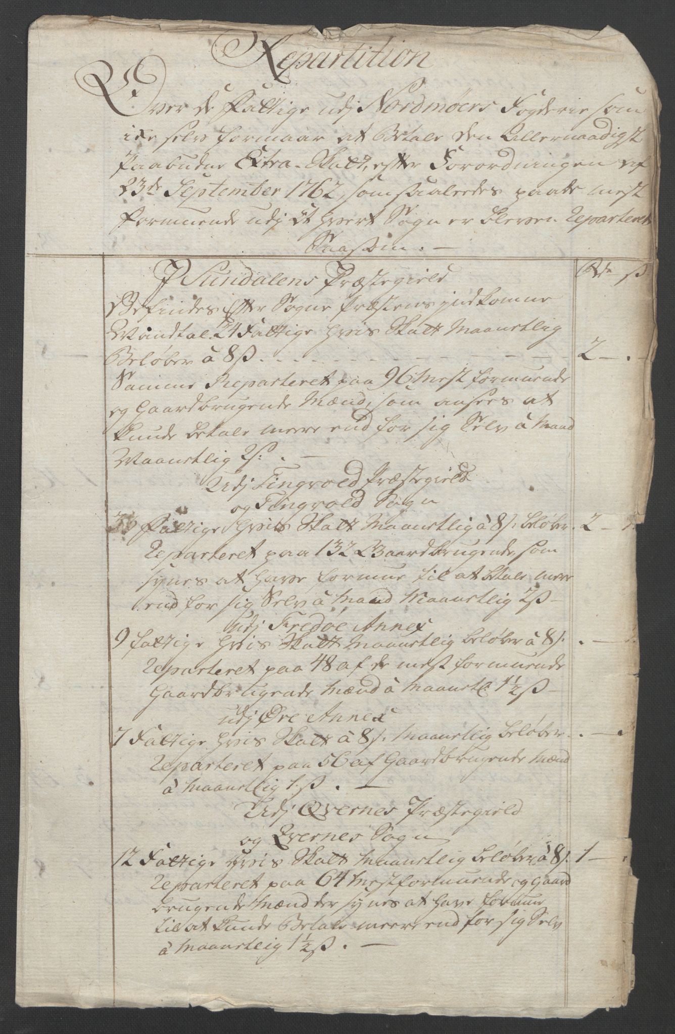 Rentekammeret inntil 1814, Reviderte regnskaper, Fogderegnskap, AV/RA-EA-4092/R56/L3841: Ekstraskatten Nordmøre, 1762-1763, p. 193