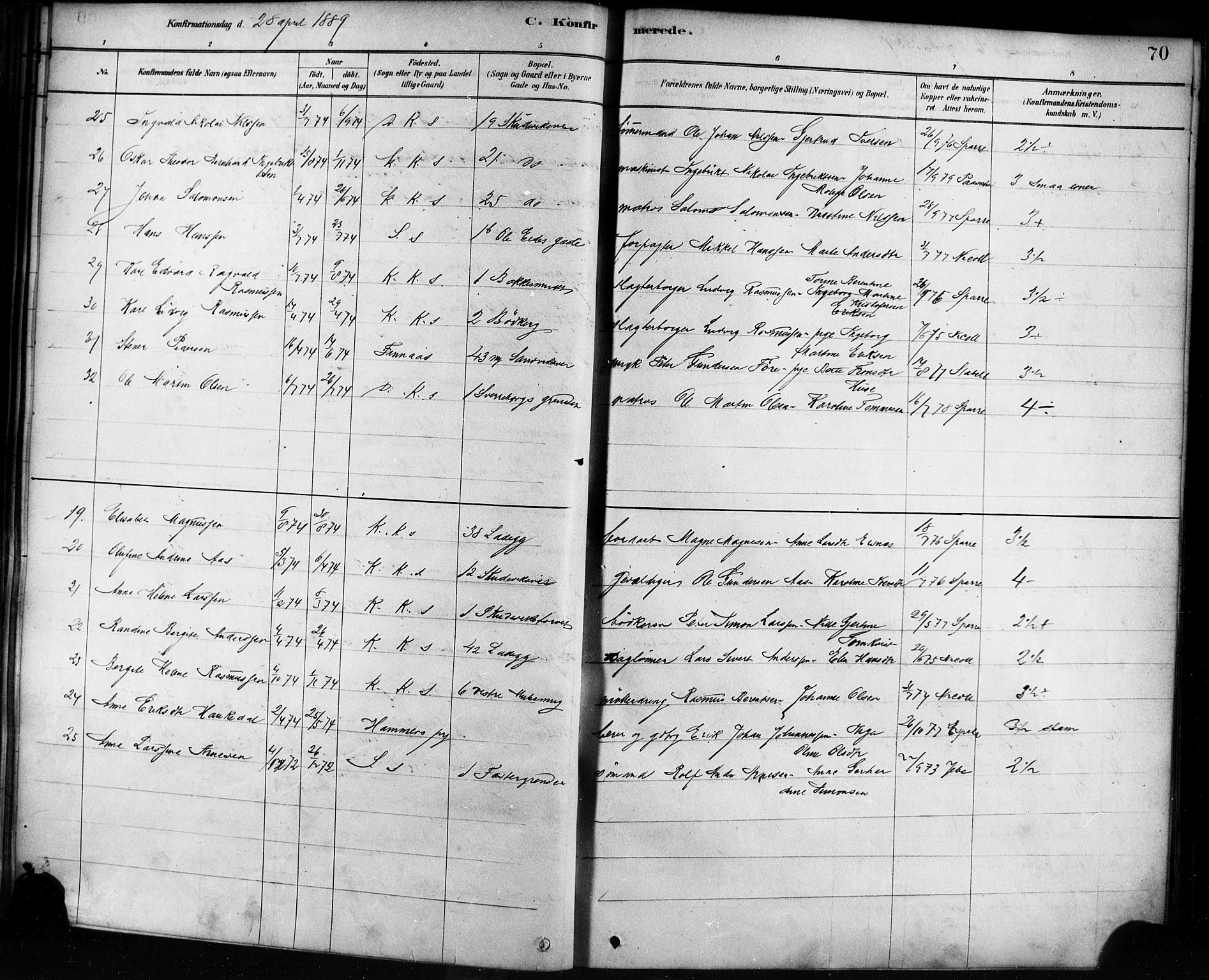 Sandviken Sokneprestembete, SAB/A-77601/H/Ha/L0002: Parish register (official) no. A 2, 1878-1896, p. 70