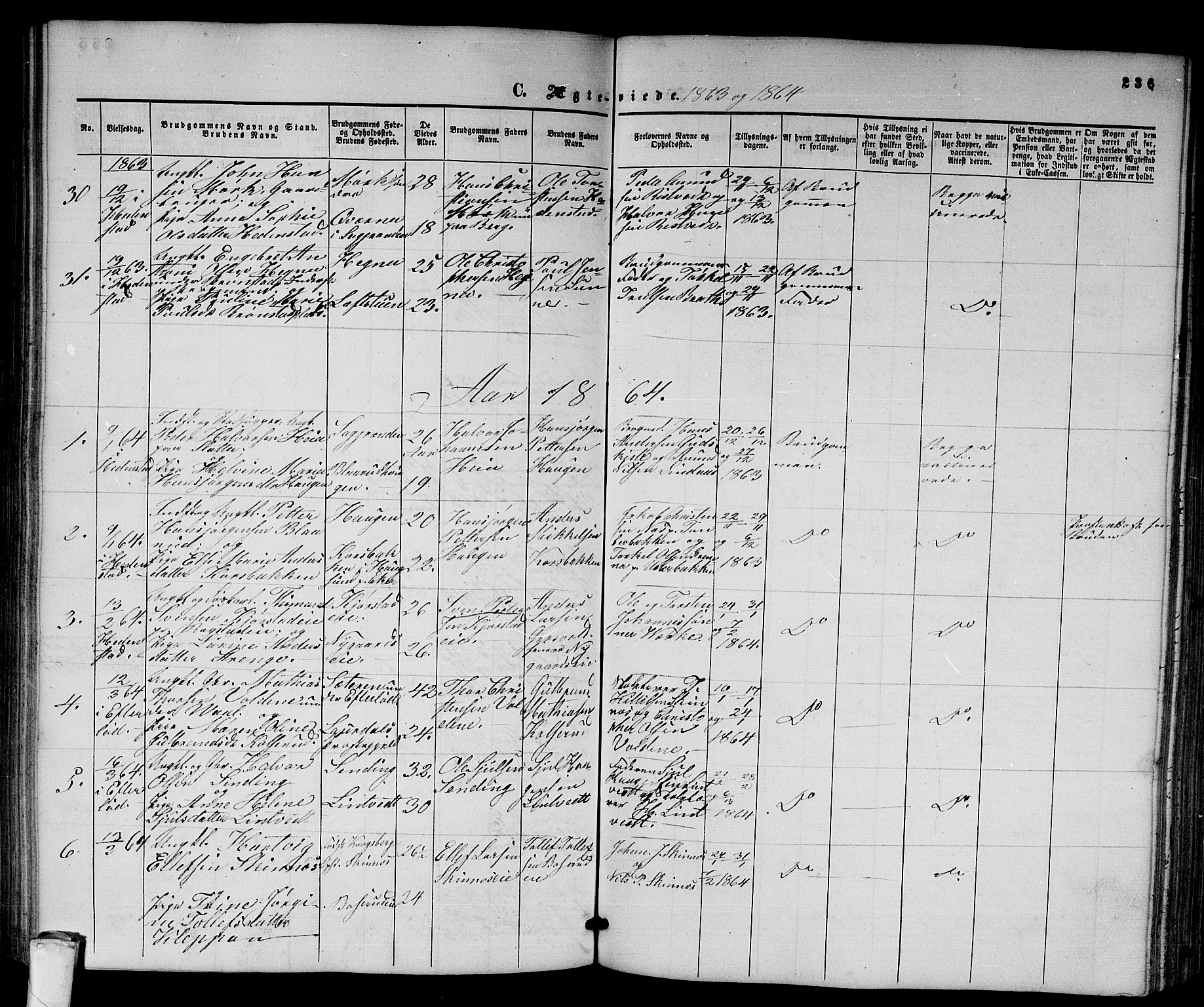 Sandsvær kirkebøker, SAKO/A-244/G/Ga/L0005: Parish register (copy) no. I 5, 1857-1873, p. 236