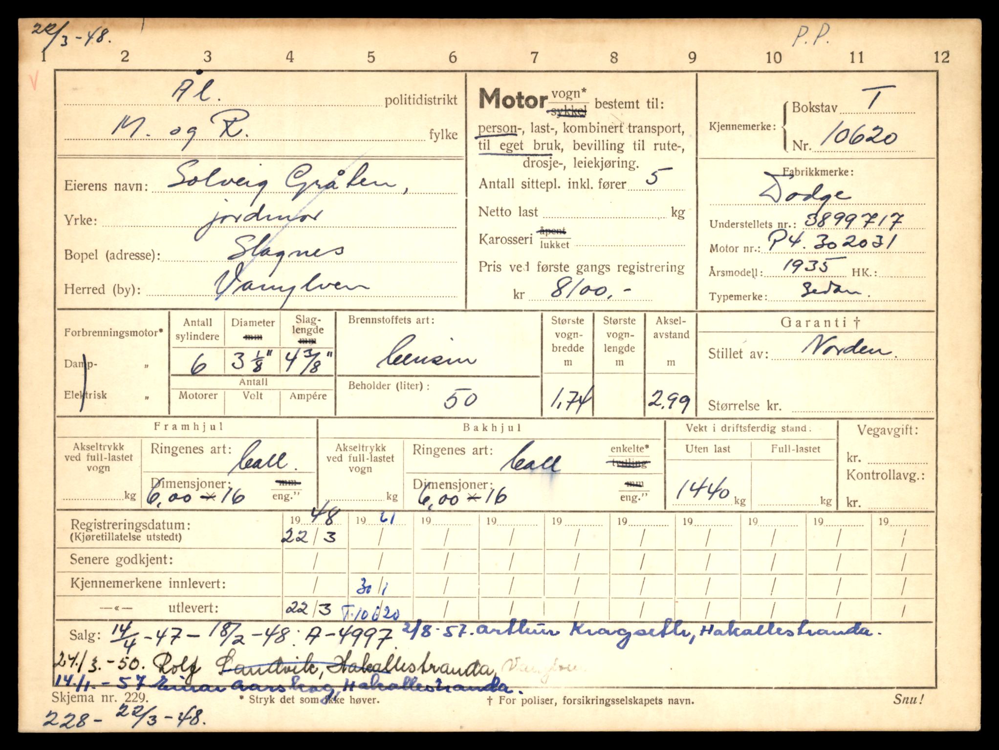 Møre og Romsdal vegkontor - Ålesund trafikkstasjon, AV/SAT-A-4099/F/Fe/L0022: Registreringskort for kjøretøy T 10584 - T 10694, 1927-1998, p. 1159