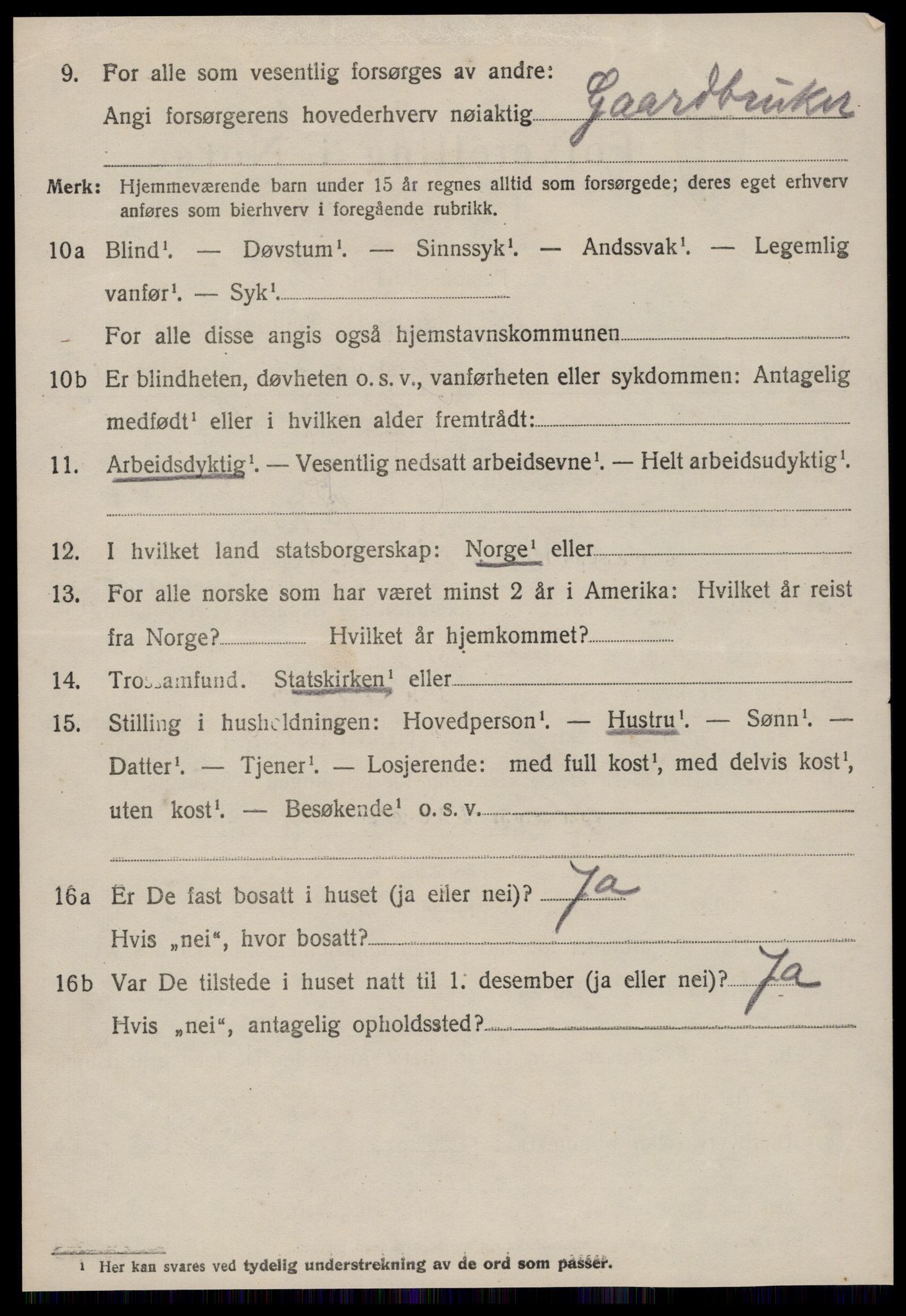 SAT, 1920 census for Borgund, 1920, p. 4613