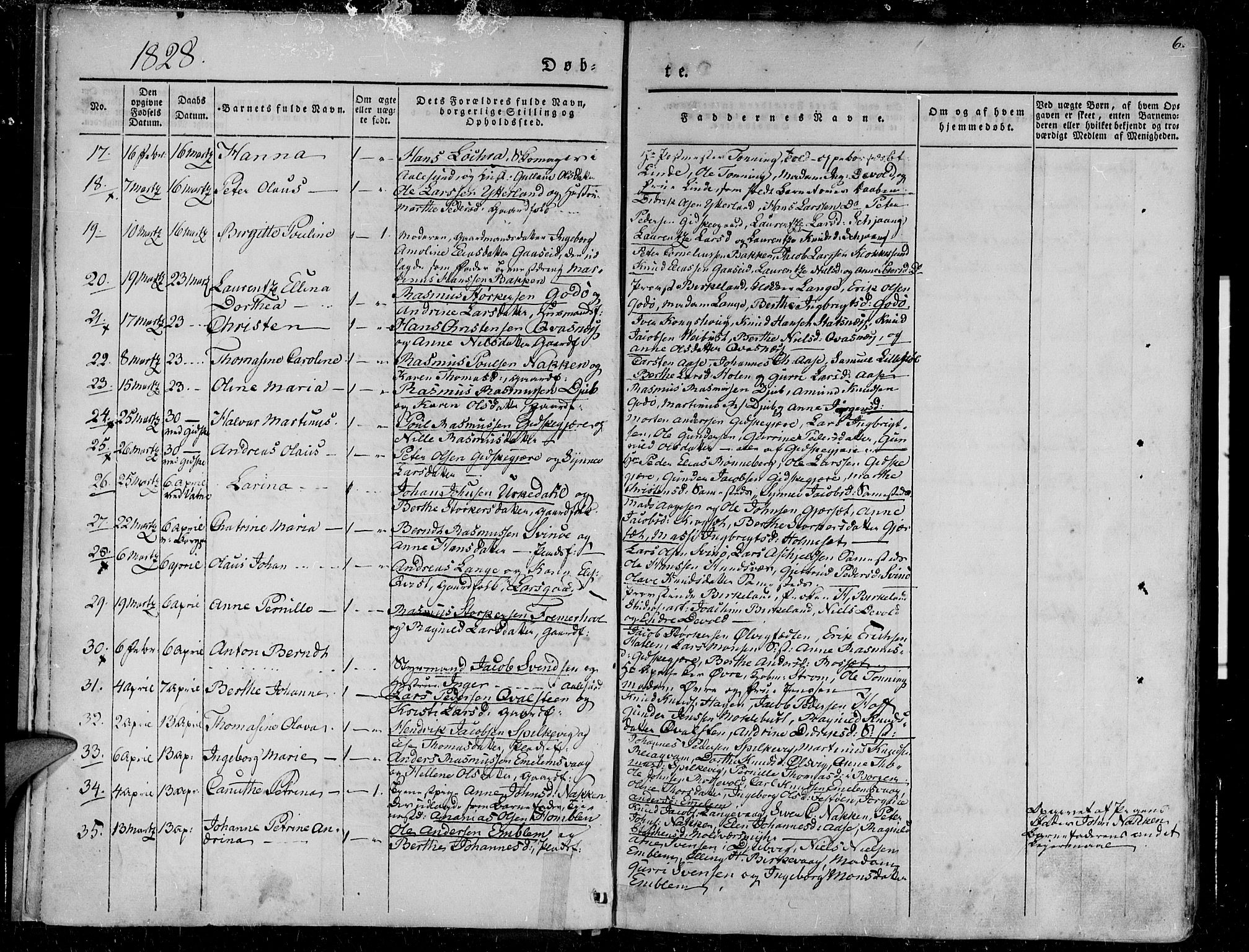 Ministerialprotokoller, klokkerbøker og fødselsregistre - Møre og Romsdal, AV/SAT-A-1454/528/L0395: Parish register (official) no. 528A06, 1828-1839, p. 6