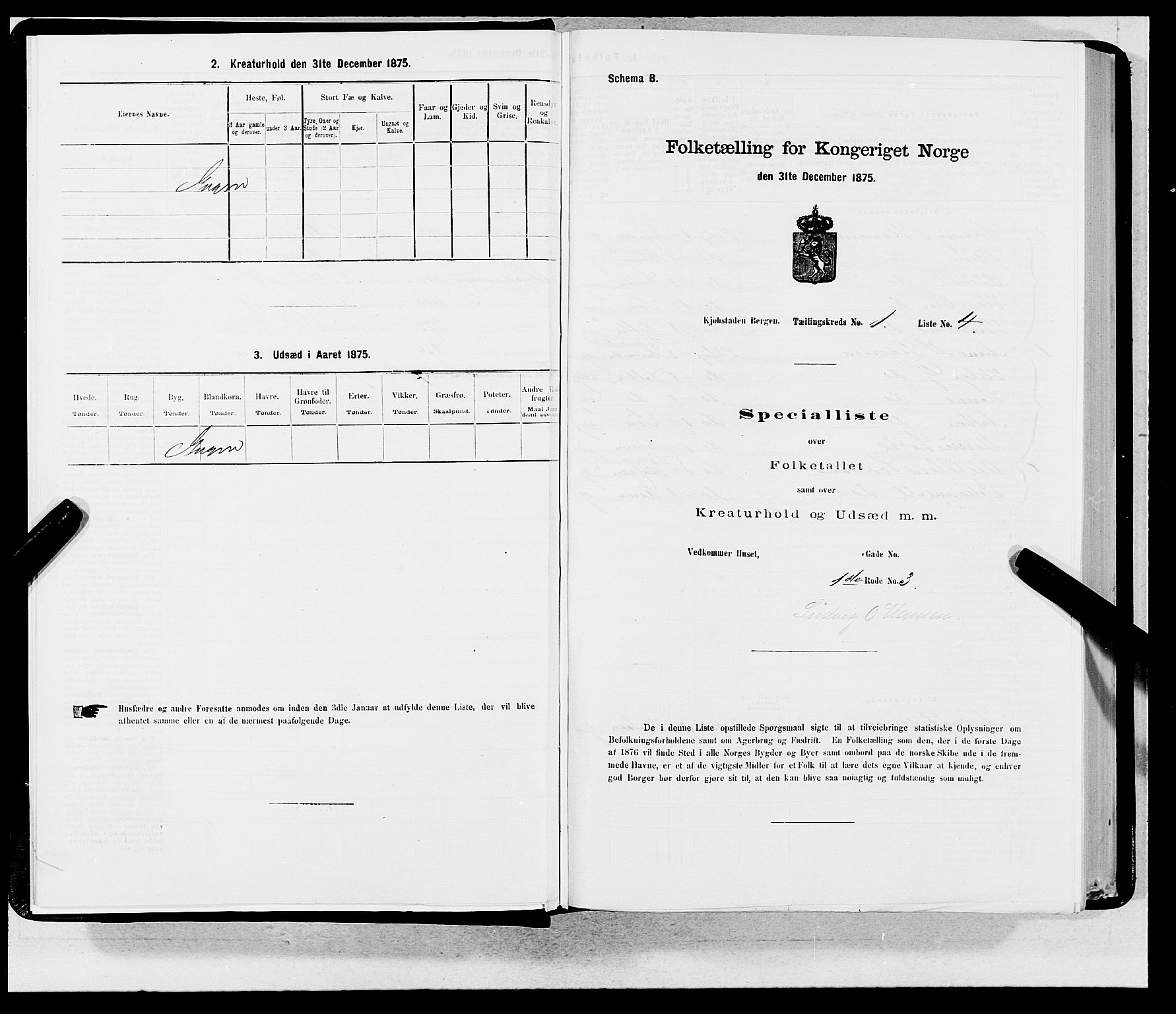 SAB, 1875 census for 1301 Bergen, 1875, p. 9