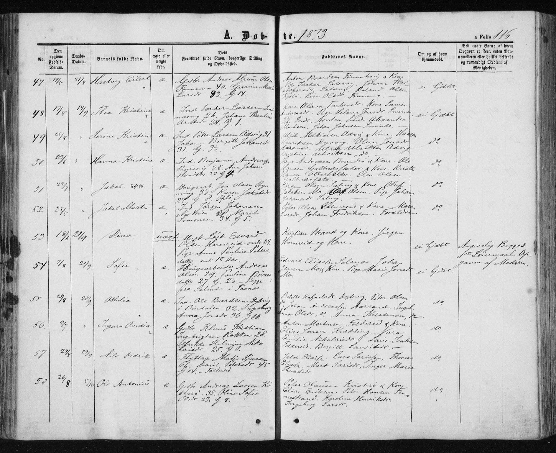 Ministerialprotokoller, klokkerbøker og fødselsregistre - Nord-Trøndelag, AV/SAT-A-1458/780/L0641: Parish register (official) no. 780A06, 1857-1874, p. 116