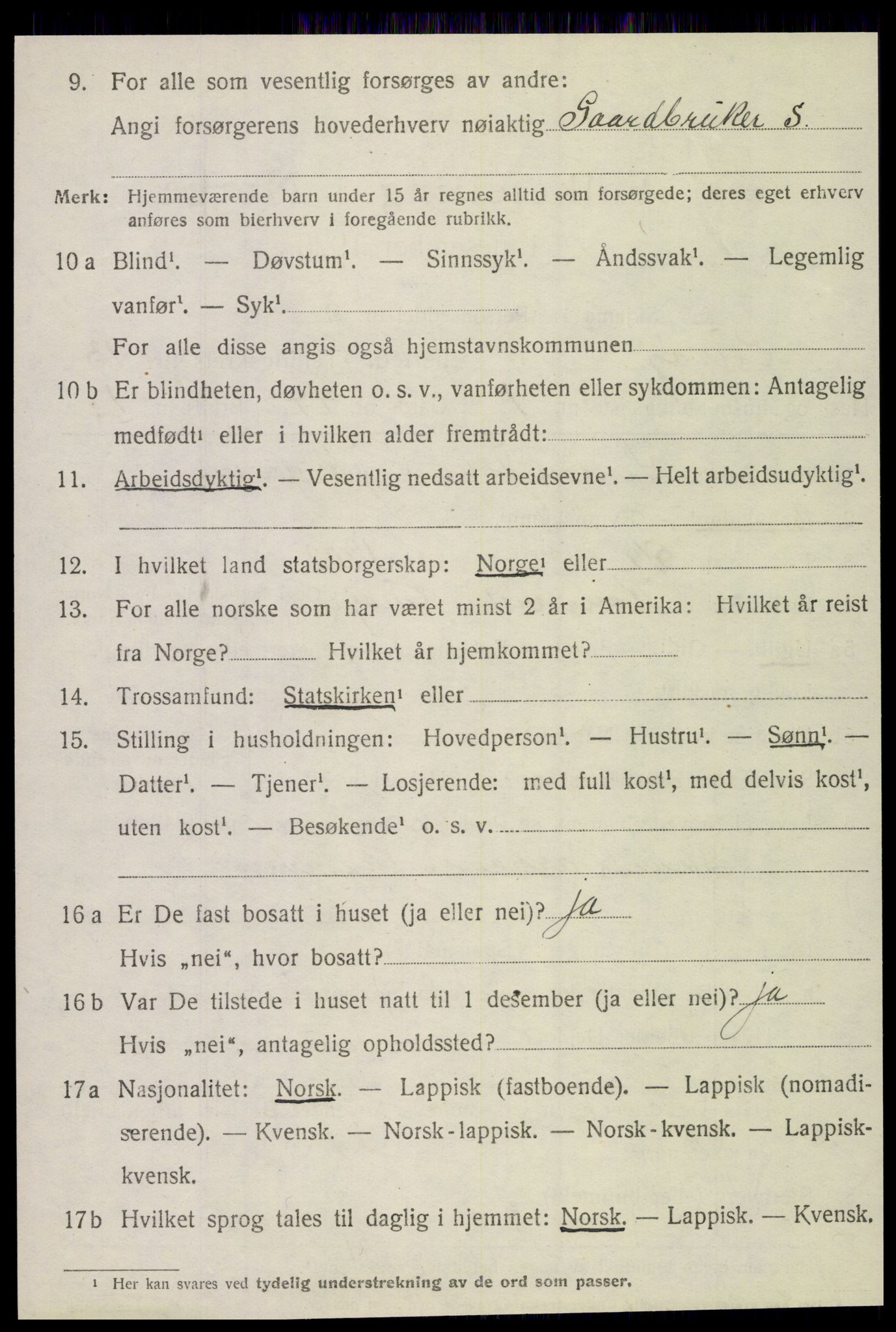 SAT, 1920 census for Lurøy, 1920, p. 5188