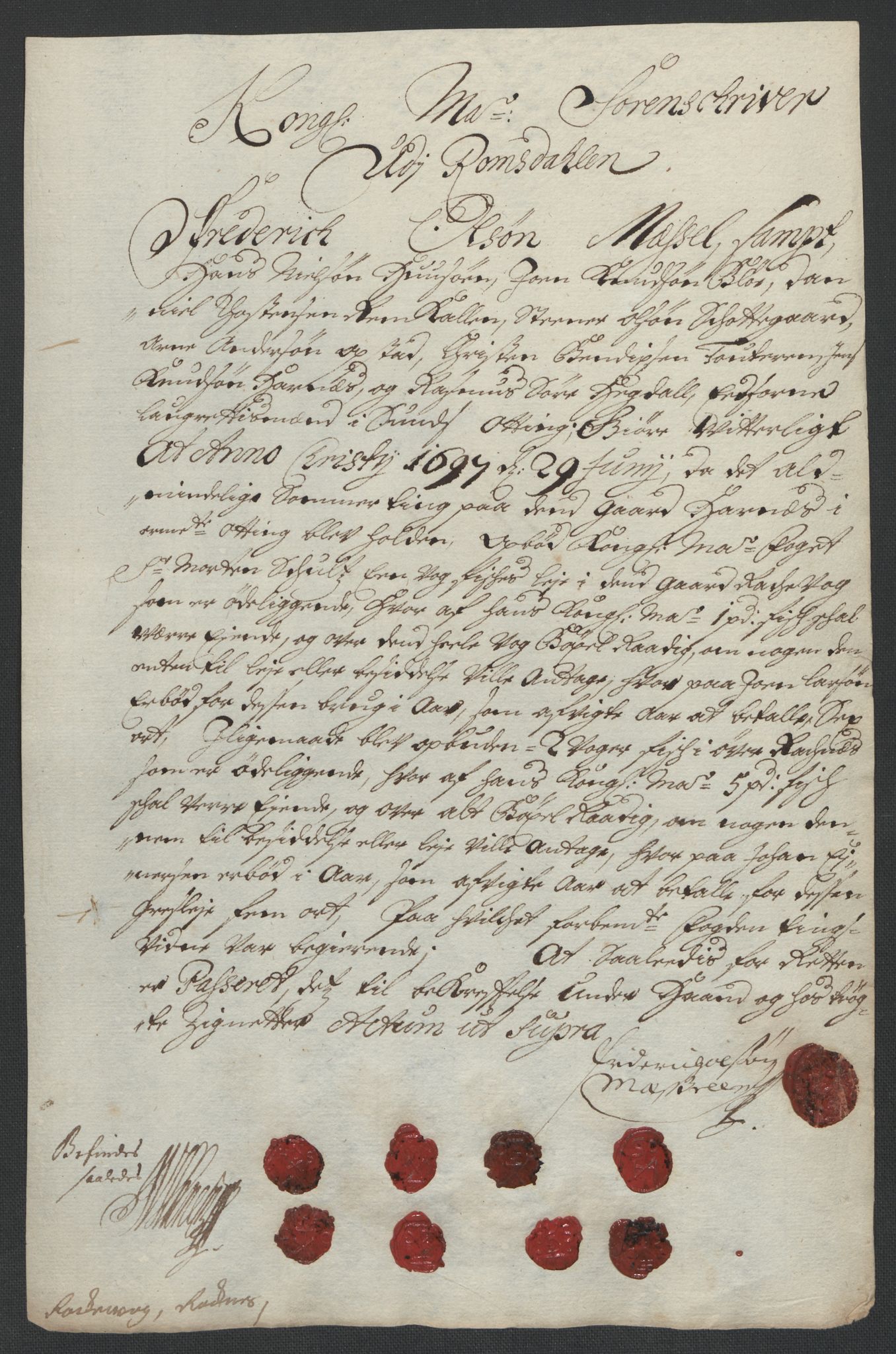 Rentekammeret inntil 1814, Reviderte regnskaper, Fogderegnskap, RA/EA-4092/R55/L3653: Fogderegnskap Romsdal, 1697-1698, p. 203