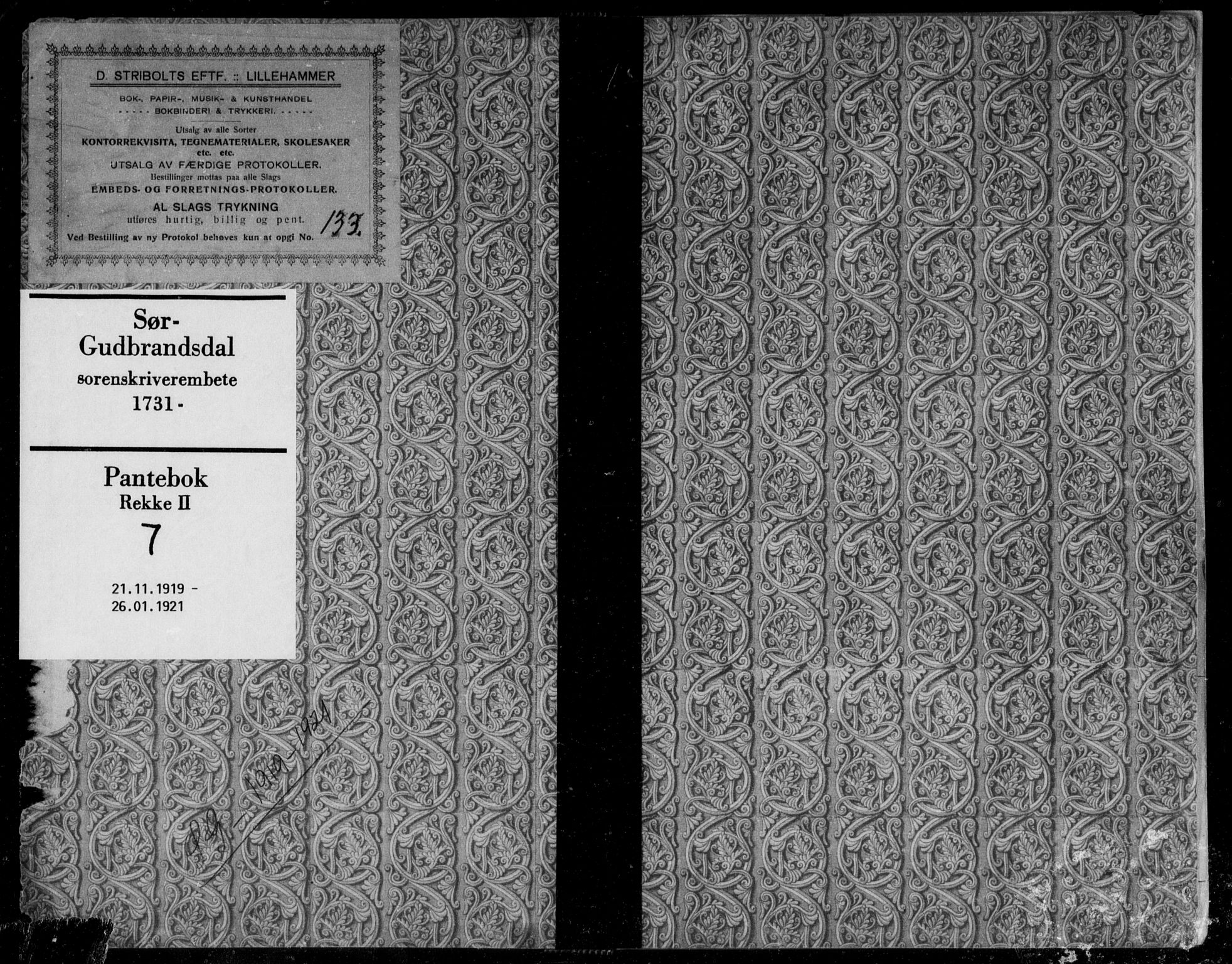 Sør-Gudbrandsdal tingrett, SAH/TING-004/H/Hb/Hbb/L0007: Mortgage book no. II 7, 1919-1921