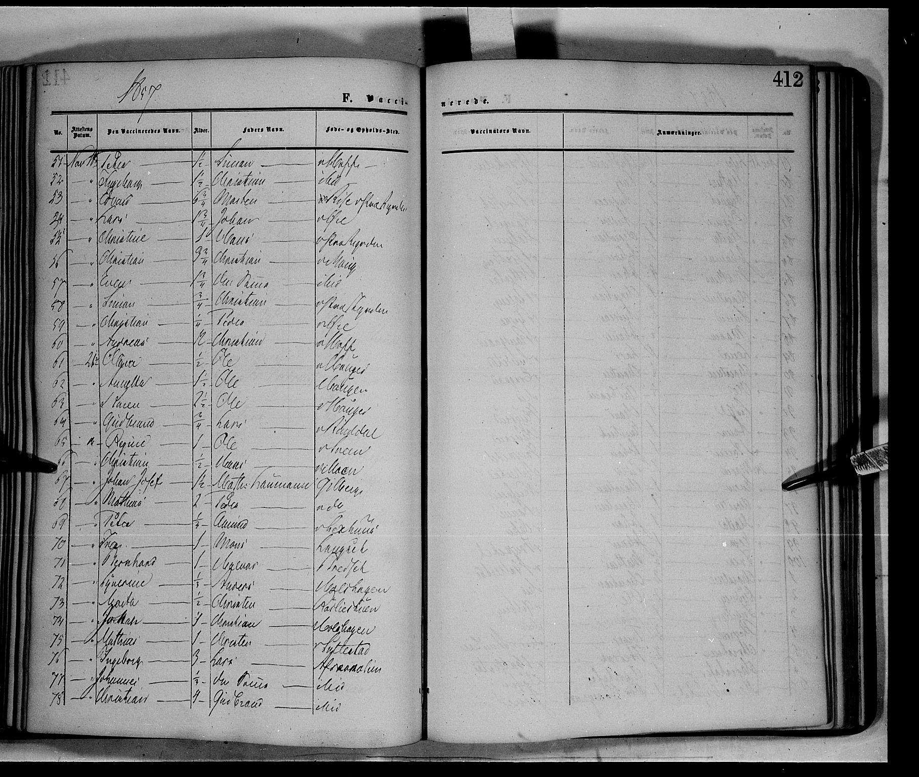 Fåberg prestekontor, SAH/PREST-086/H/Ha/Haa/L0006: Parish register (official) no. 6B, 1855-1867, p. 412