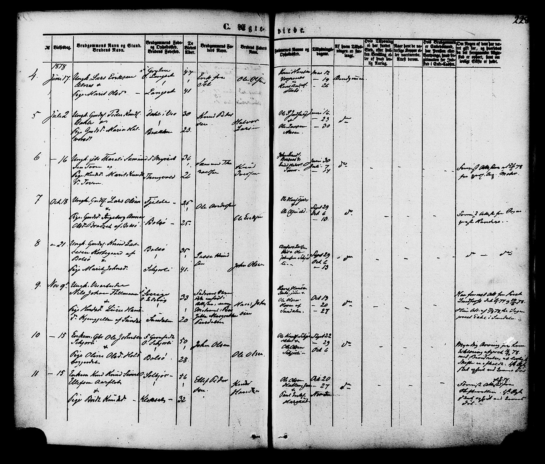 Ministerialprotokoller, klokkerbøker og fødselsregistre - Møre og Romsdal, SAT/A-1454/551/L0625: Parish register (official) no. 551A05, 1846-1879, p. 228