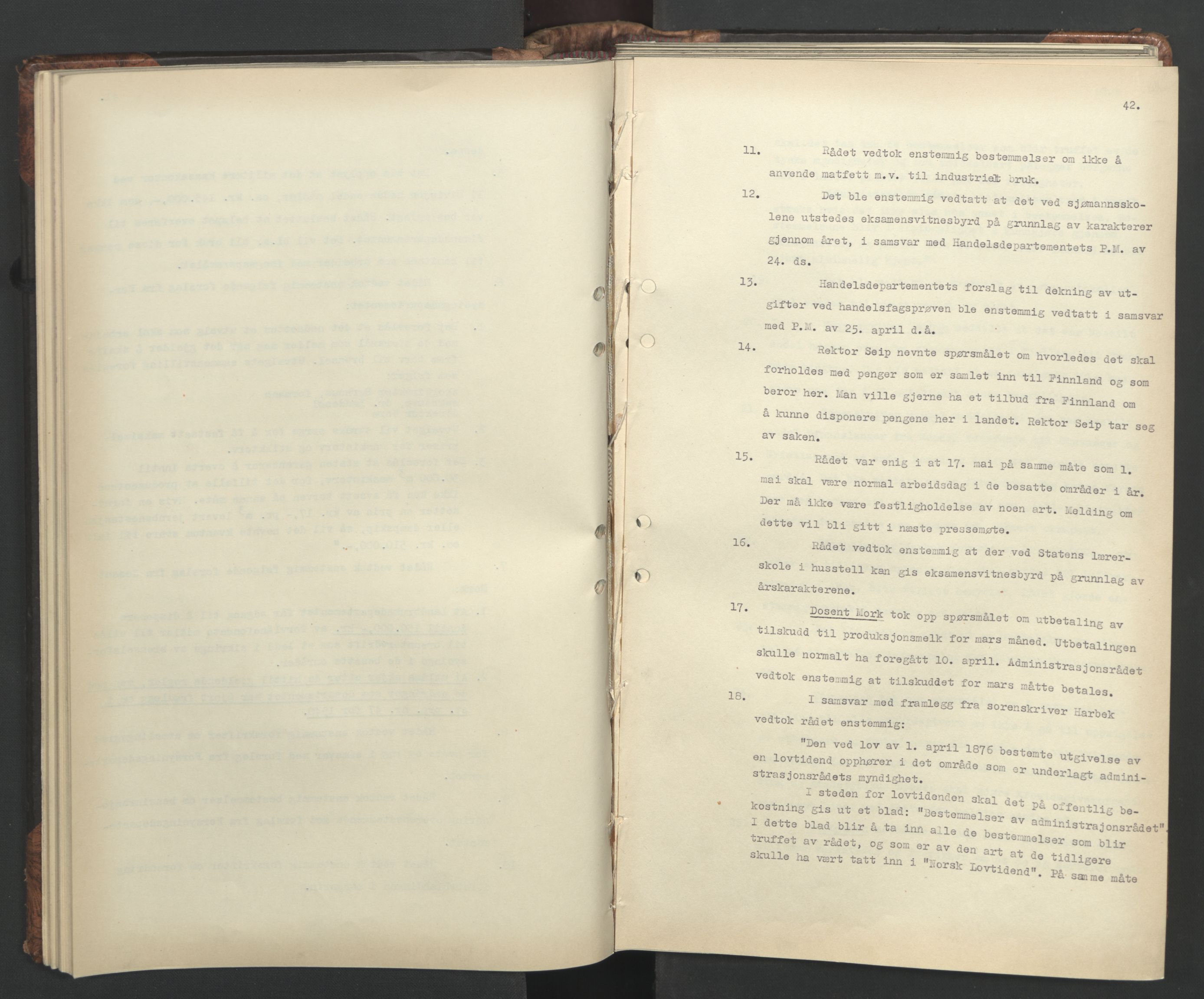Administrasjonsrådet, AV/RA-S-1004/A/L0001: Møteprotokoll med tillegg 15/4-25/9, 1940, p. 42