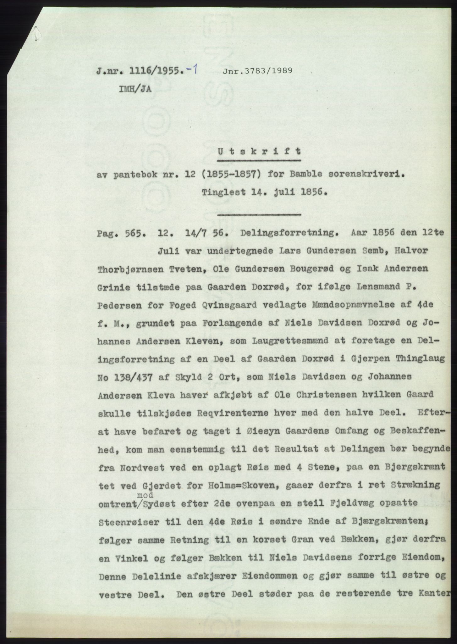 Statsarkivet i Kongsberg, SAKO/A-0001, 1955, p. 380