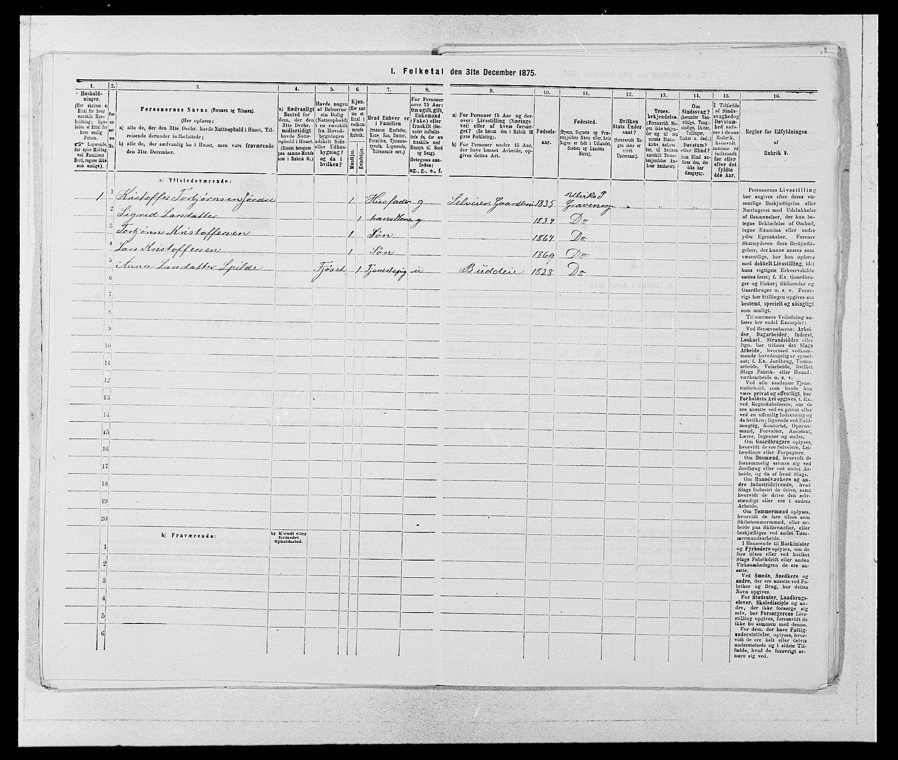 SAB, 1875 census for 1233P Ulvik, 1875, p. 776