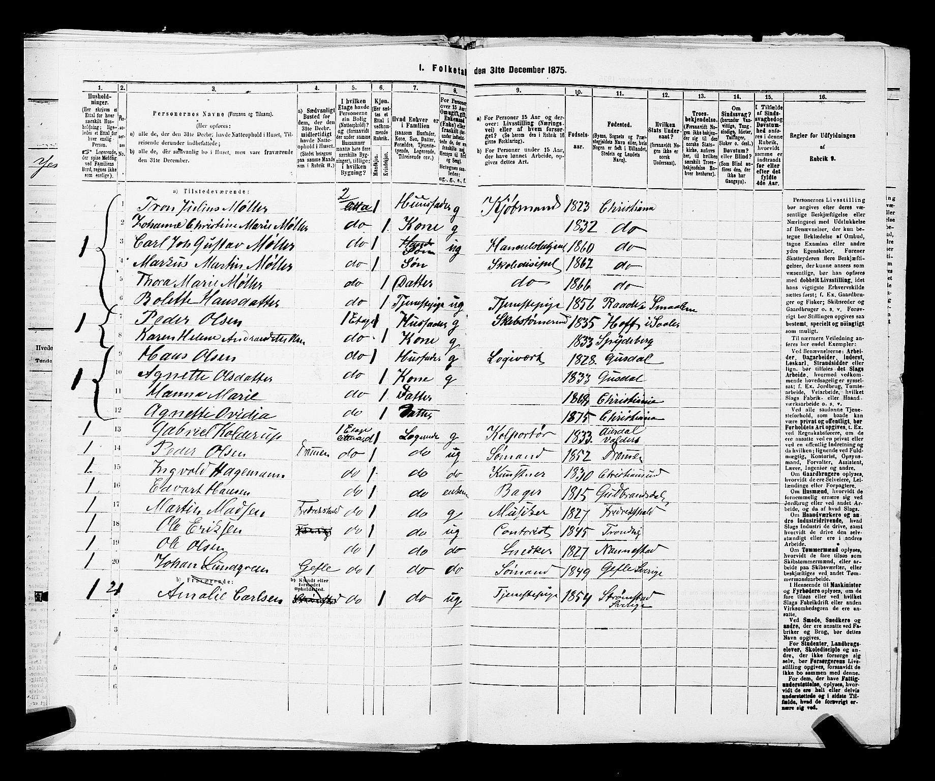 RA, 1875 census for 0301 Kristiania, 1875, p. 960