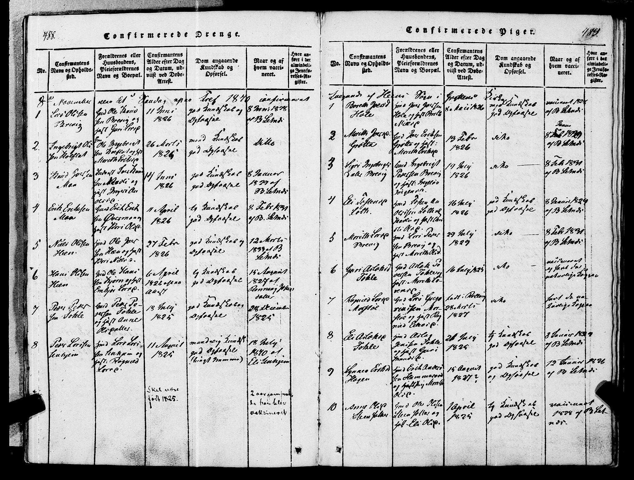 Ministerialprotokoller, klokkerbøker og fødselsregistre - Møre og Romsdal, SAT/A-1454/545/L0585: Parish register (official) no. 545A01, 1818-1853, p. 488-489