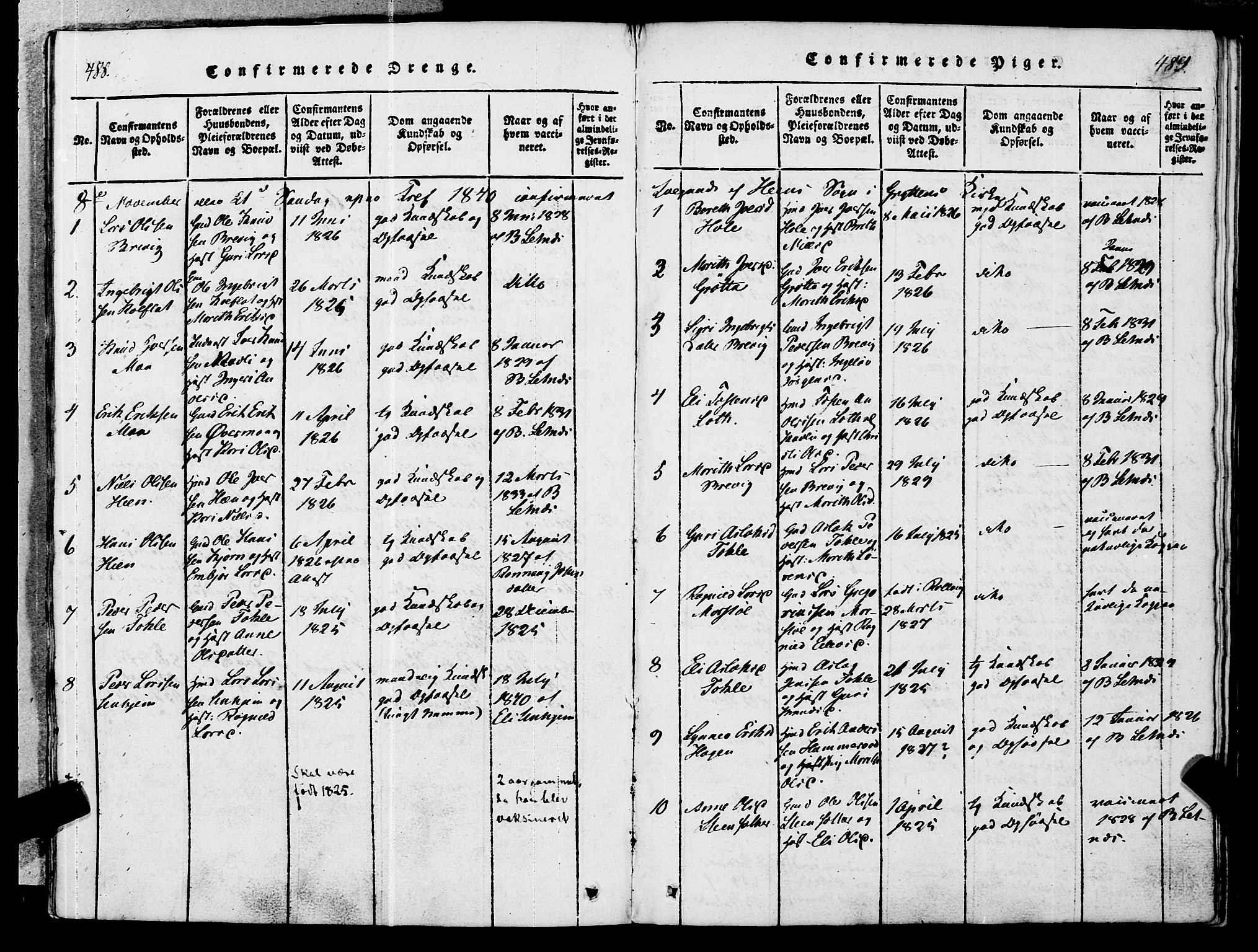 Ministerialprotokoller, klokkerbøker og fødselsregistre - Møre og Romsdal, AV/SAT-A-1454/545/L0585: Parish register (official) no. 545A01, 1818-1853, p. 488-489