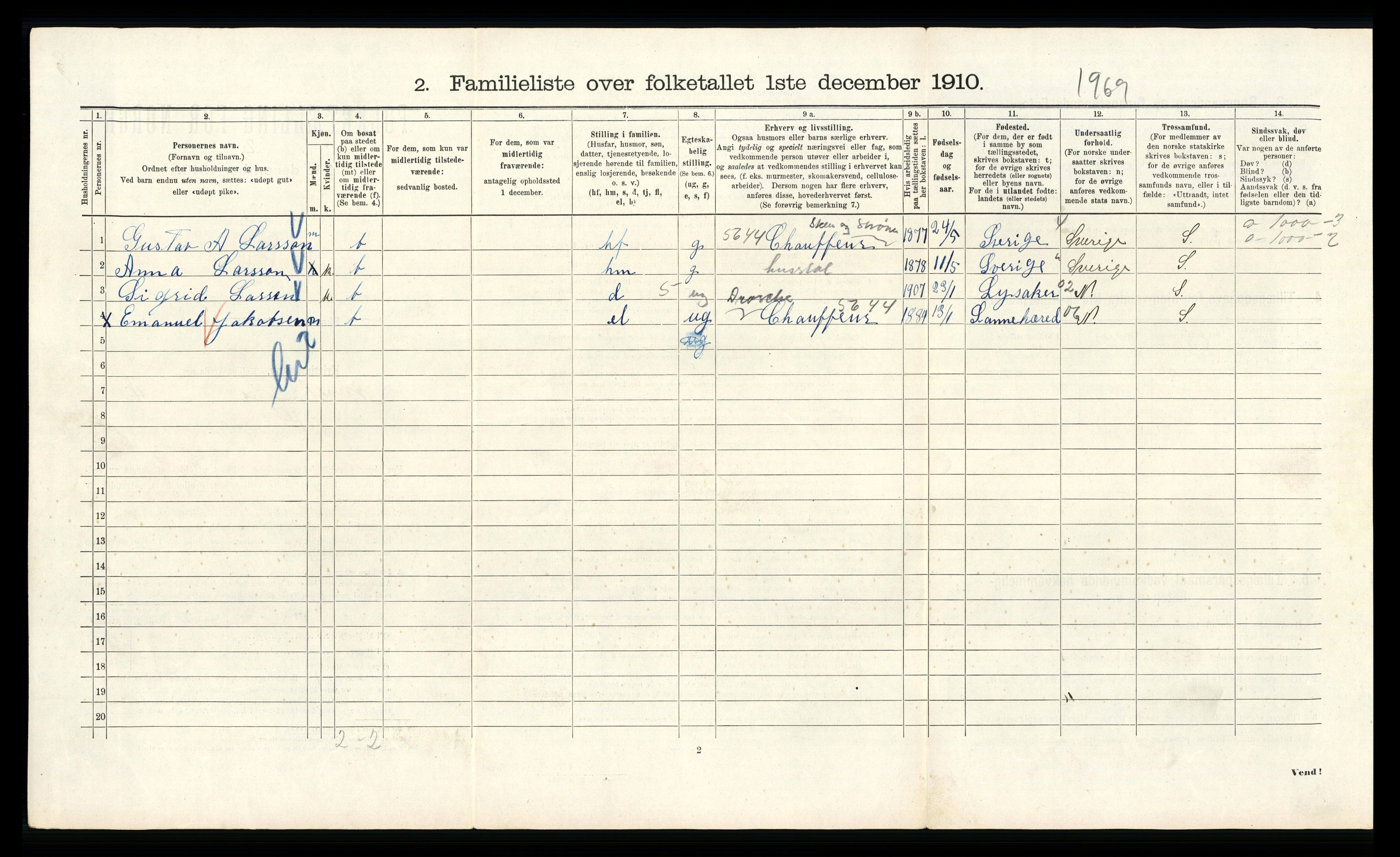 RA, 1910 census for Kristiania, 1910, p. 62736