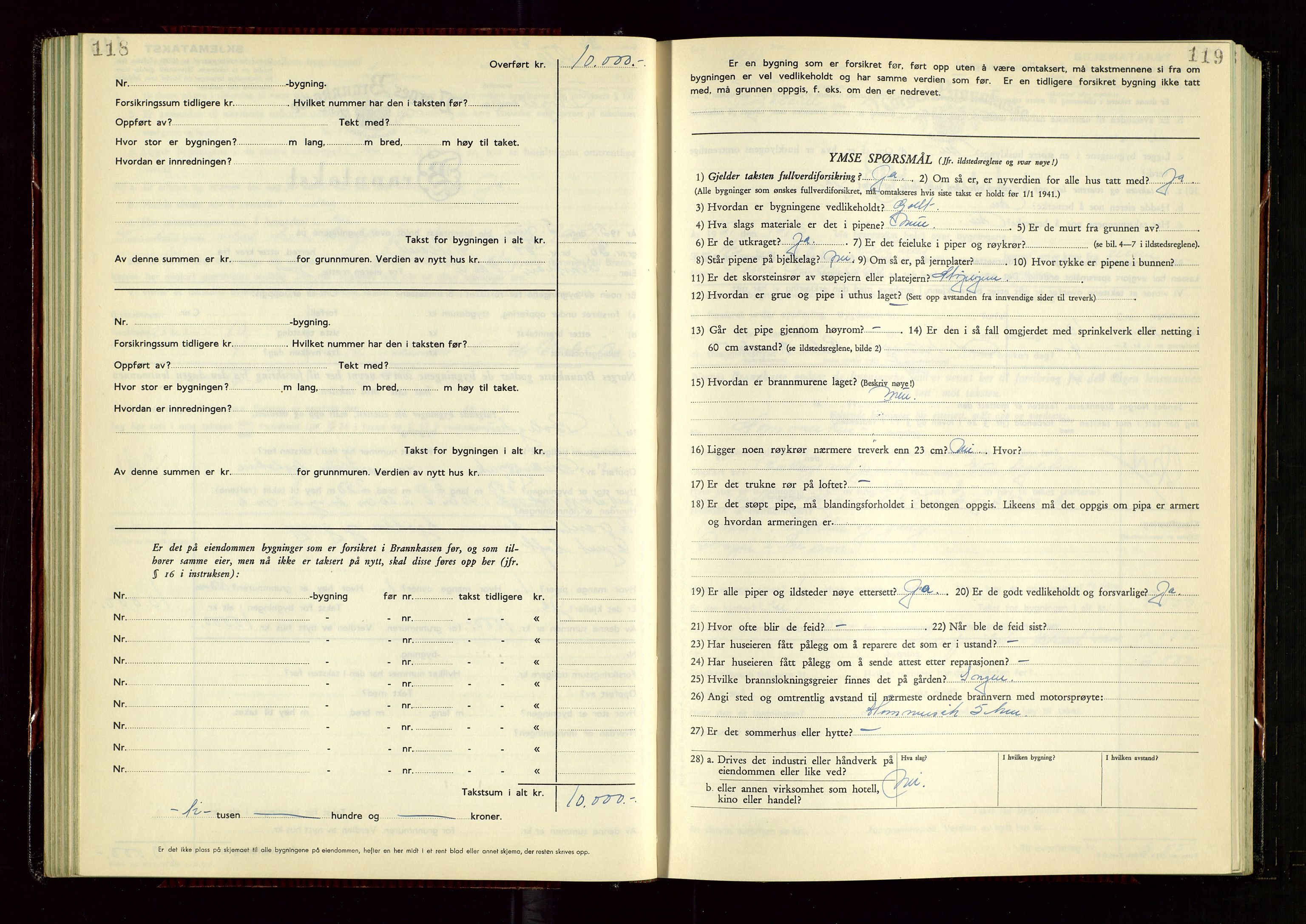 Hetland lensmannskontor, AV/SAST-A-100101/Gob/L0008: "Branntakstprotokoll", 1949-1953, p. 118-119