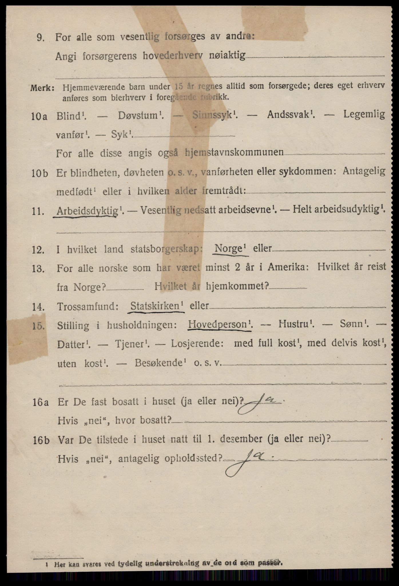 SAT, 1920 census for Ulstein, 1920, p. 1625