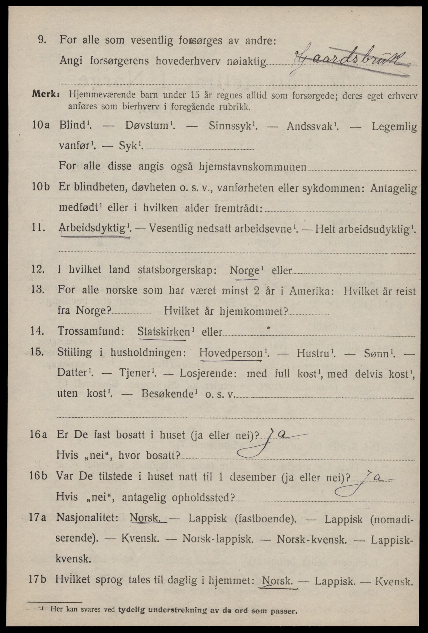 SAT, 1920 census for Ørland, 1920, p. 7858