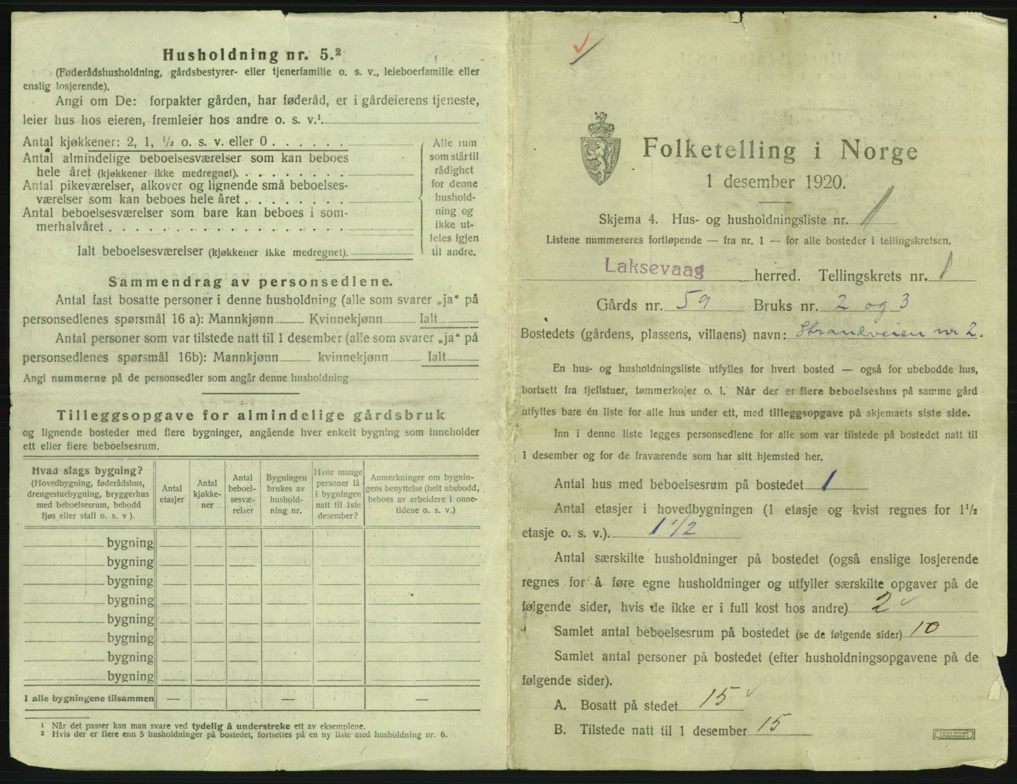 SAB, 1920 census for Laksevåg, 1920, p. 40