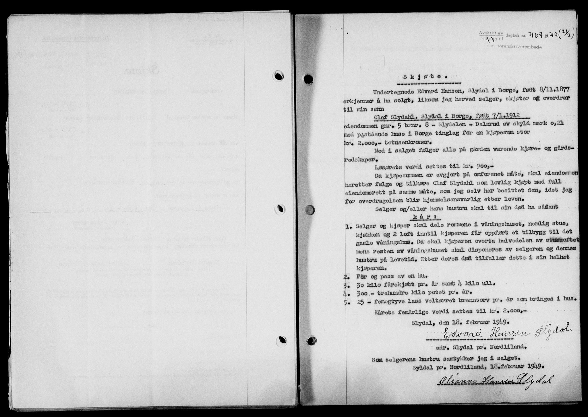 Lofoten sorenskriveri, SAT/A-0017/1/2/2C/L0020a: Mortgage book no. 20a, 1948-1949, Diary no: : 467/1949