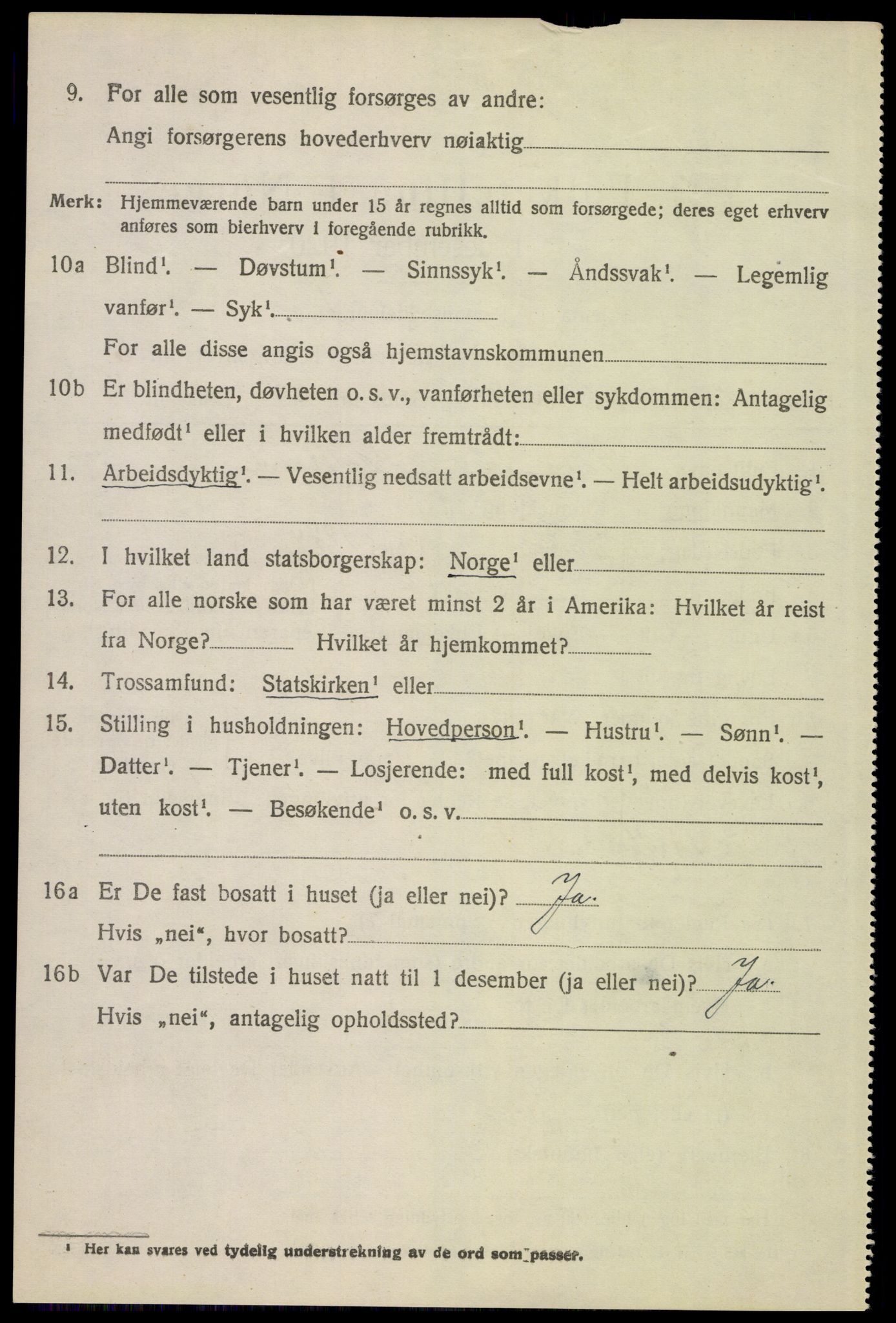 SAH, 1920 census for Tynset, 1920, p. 5623