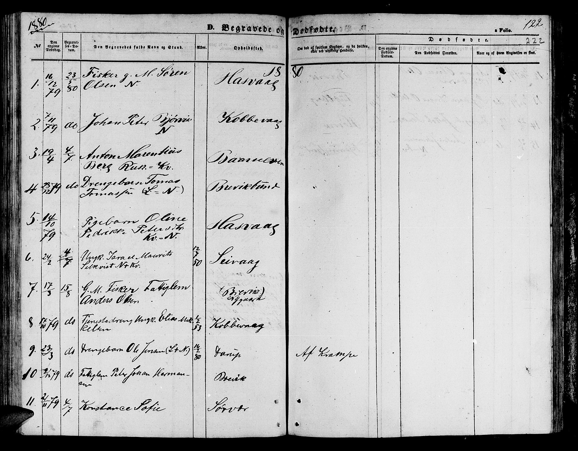 Loppa sokneprestkontor, SATØ/S-1339/H/Hb/L0003klokker: Parish register (copy) no. 3, 1853-1880, p. 222