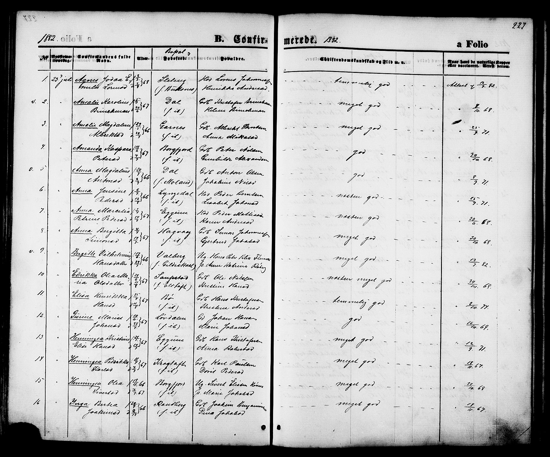 Ministerialprotokoller, klokkerbøker og fødselsregistre - Nordland, AV/SAT-A-1459/880/L1132: Parish register (official) no. 880A06, 1869-1887, p. 227